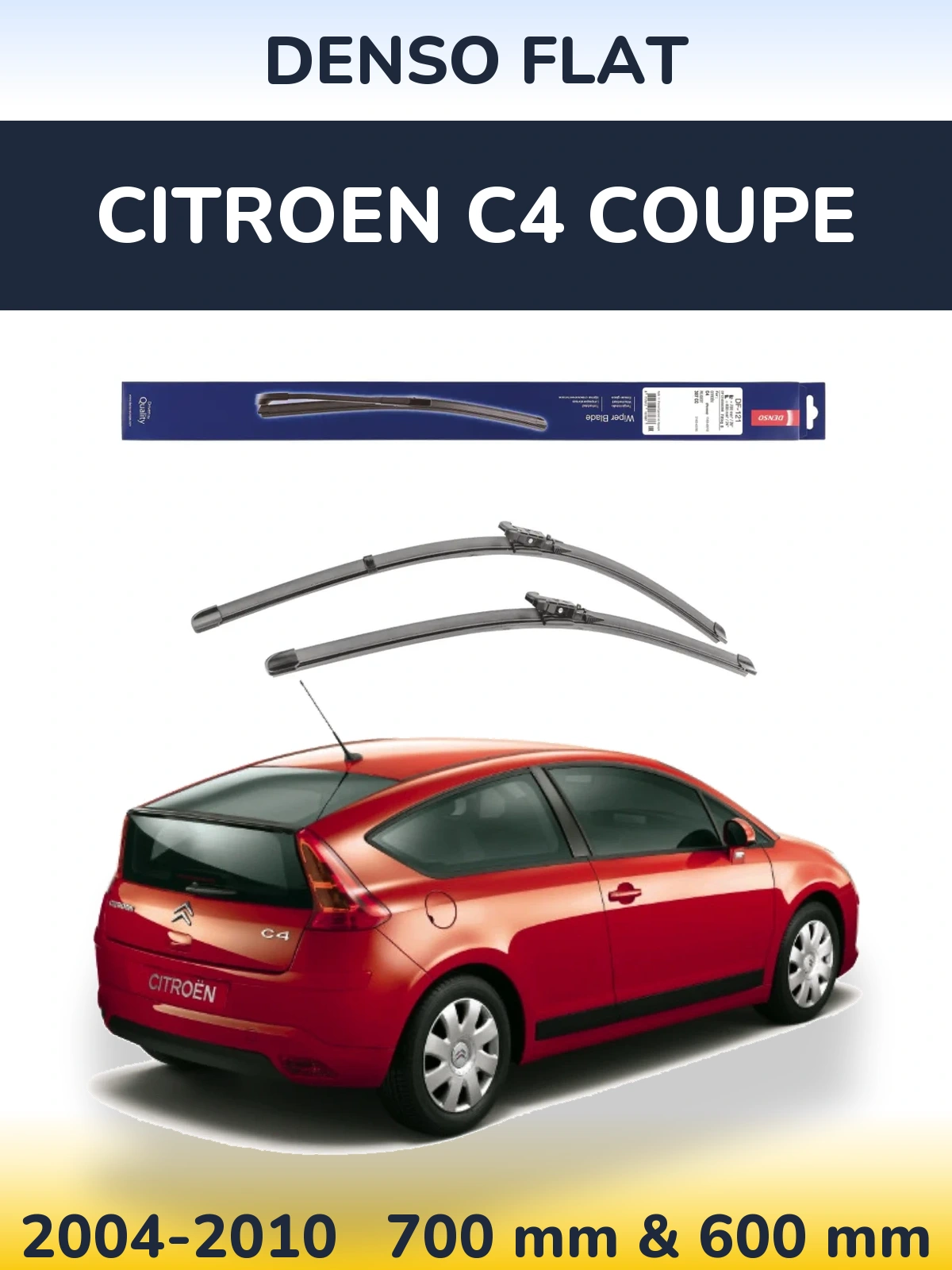 Sada předních stěračů Denso Flat 700 a 600 mm pro Citroen C4 Coupe 2004-2010