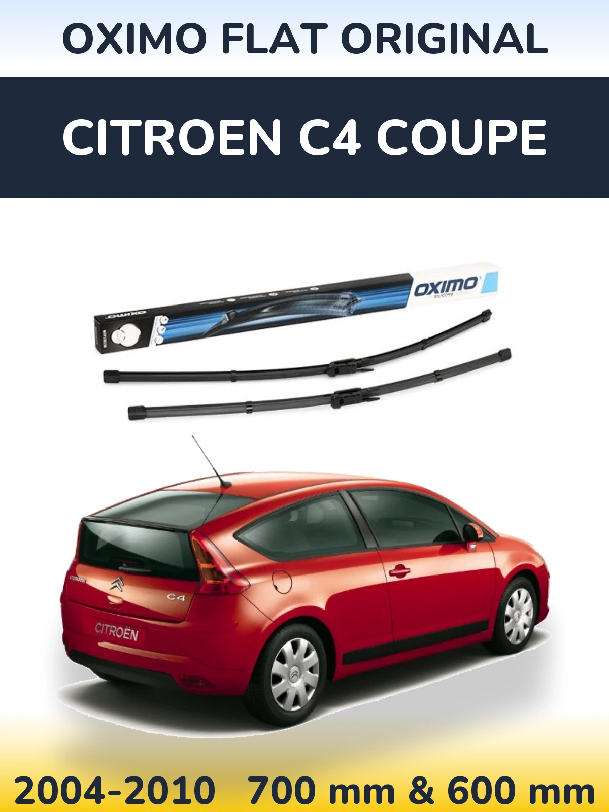 Sada předních stěračů Oximo Flat Original 700 a 600 mm pro Citroen C4 Coupe 2004-2010
