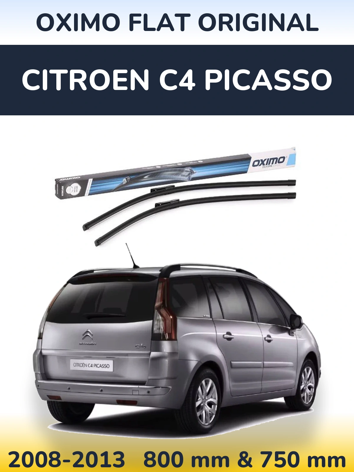 Sada předních stěračů Oximo Flat Original 800 a 750 mm pro Citroen C4 Picasso 2008-2013