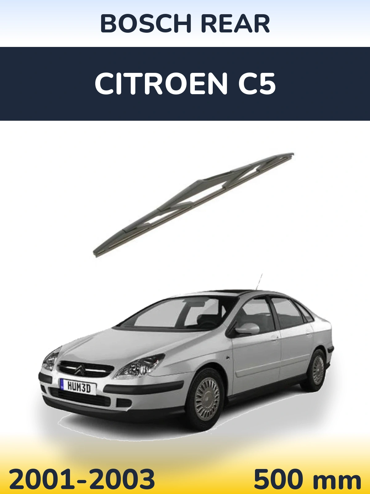 Zadní stěrač BOSCH Rear 500 mm pro Citroen C5 2001-2003