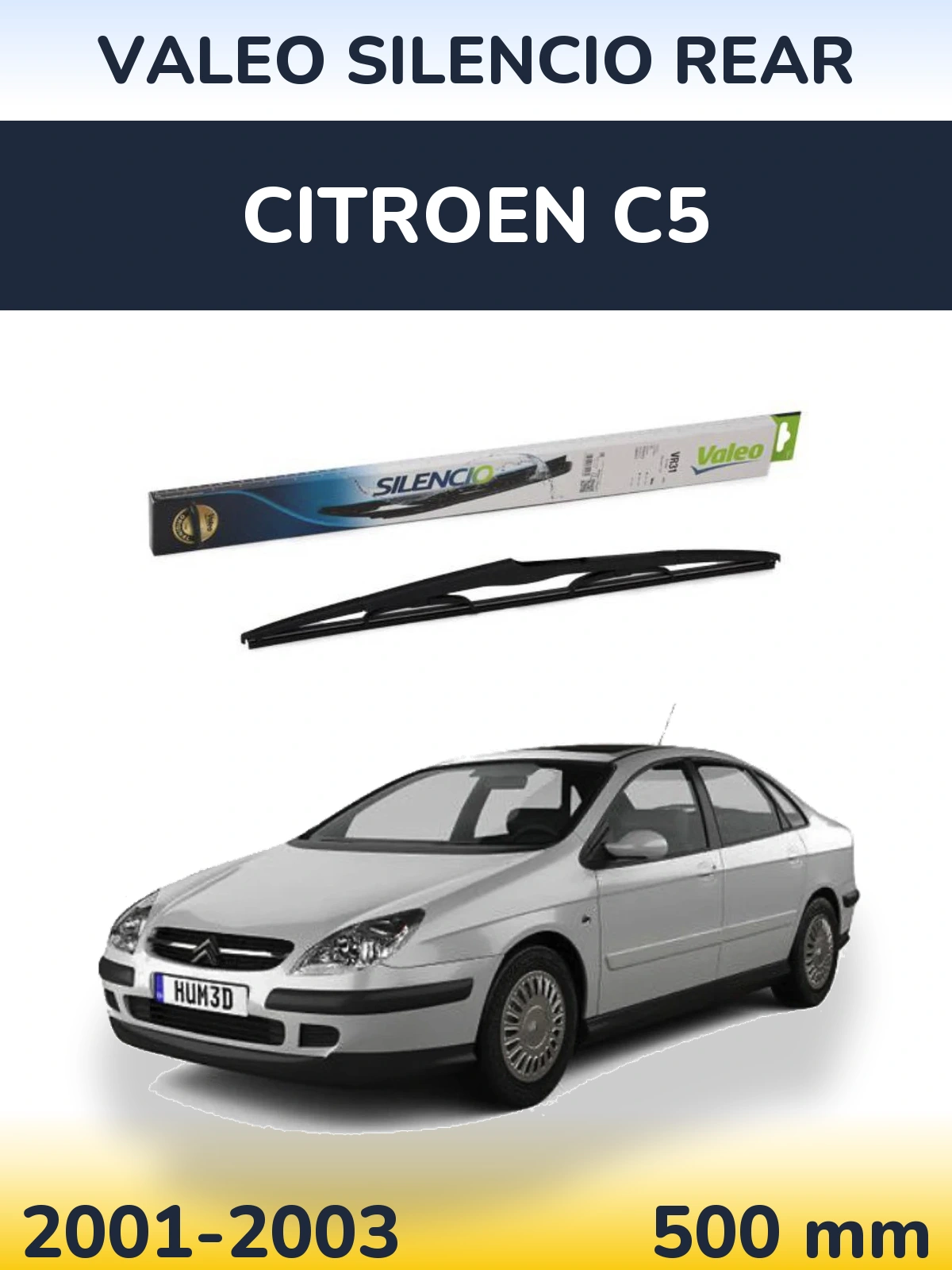 Zadní stěrač Valeo Silencio Rear 500 mm pro Citroen C5 2001-2003