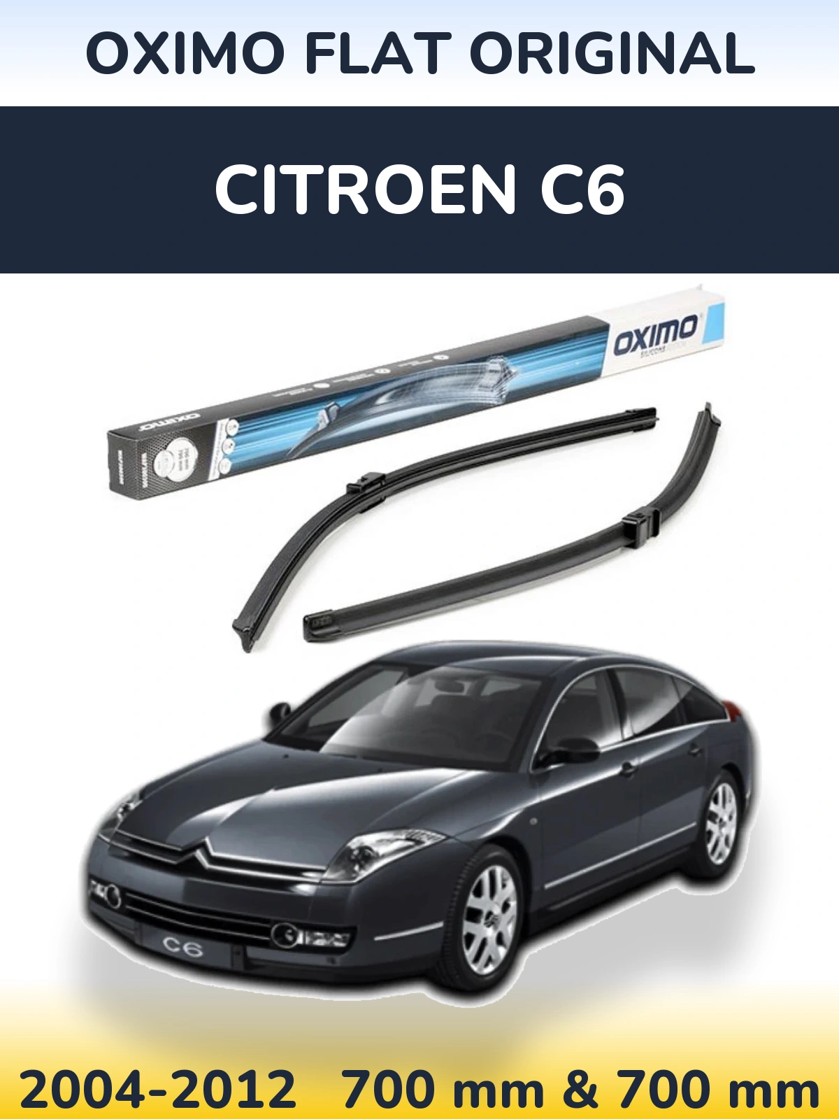 Sada předních stěračů Oximo Flat Original 700 a 700 mm pro Citroen C6 2004-2012