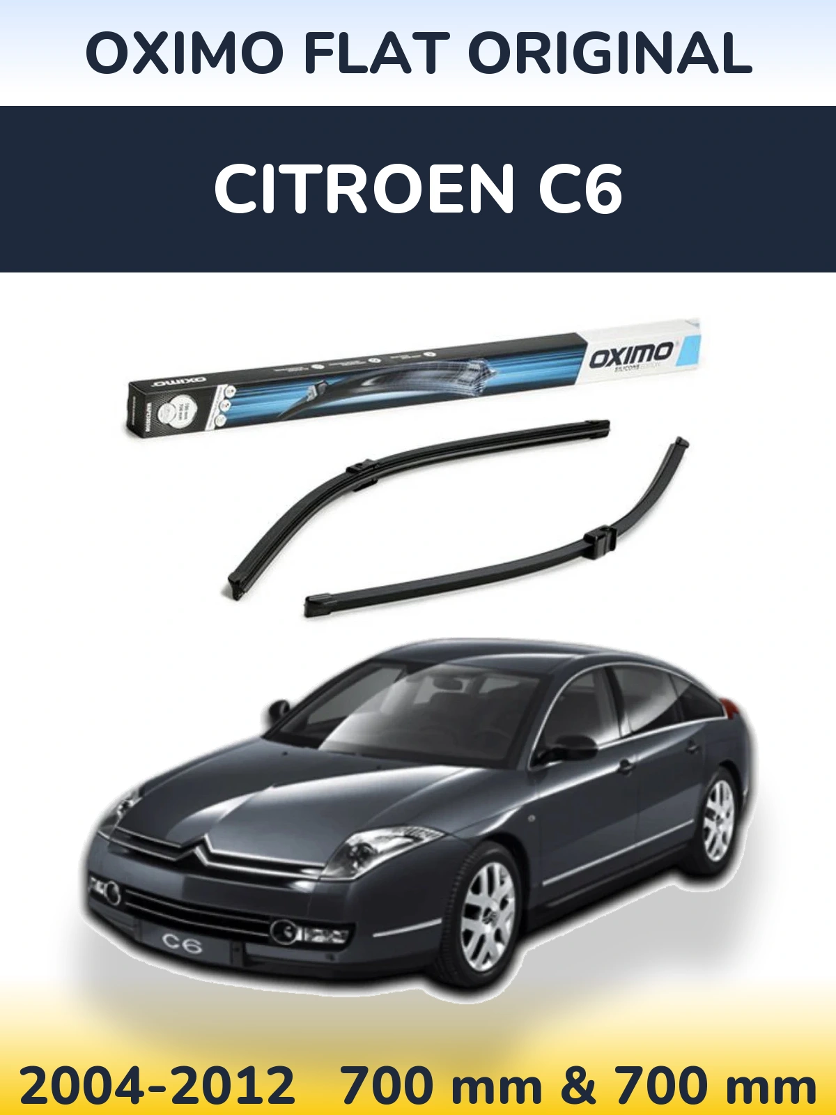 Sada předních stěračů Oximo Flat Original 700 a 700 mm pro Citroen C6 2004-2012