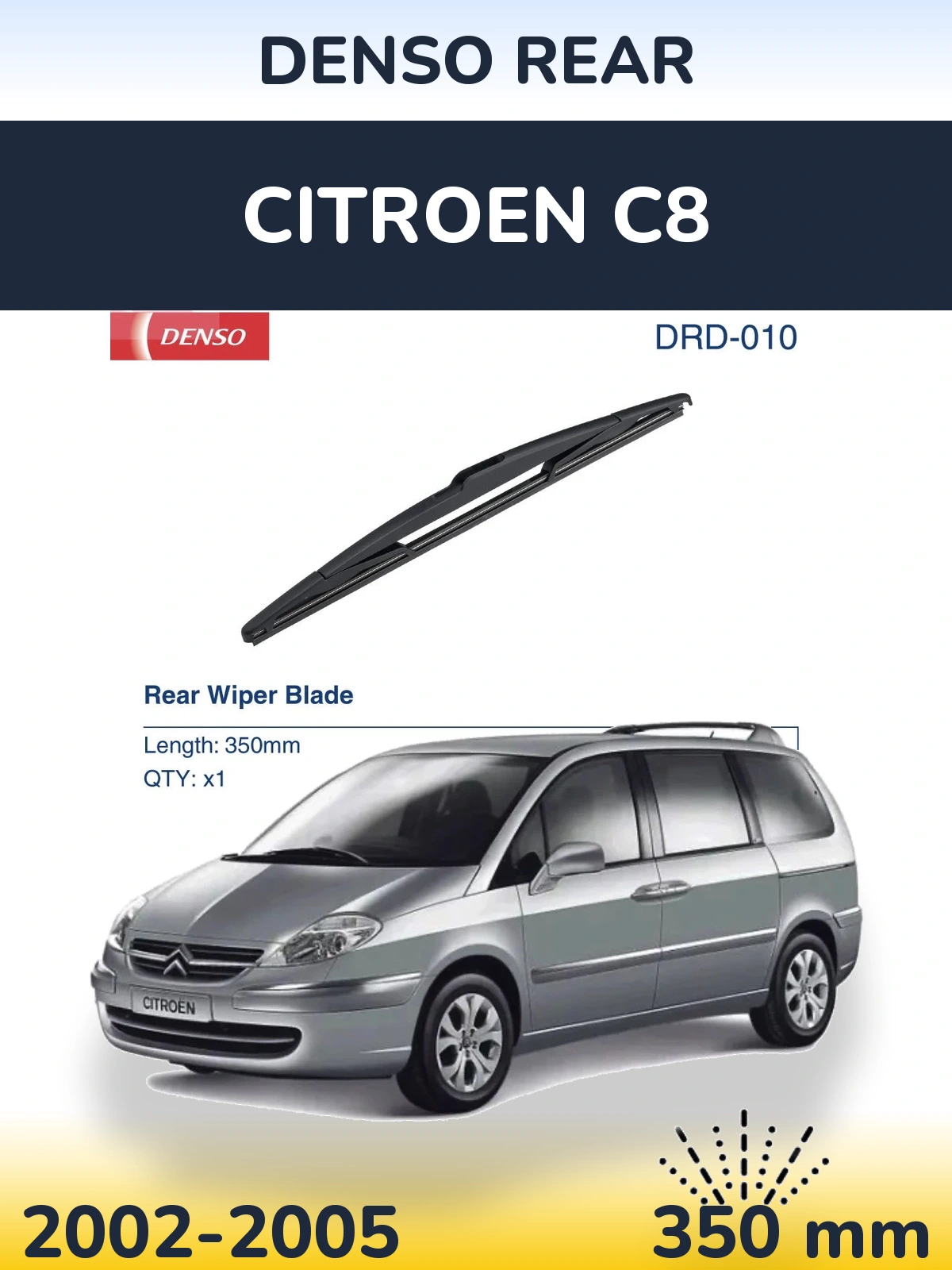 Zadní stěrač Denso Rear 350 mm pro Citroen C8 2002-2005