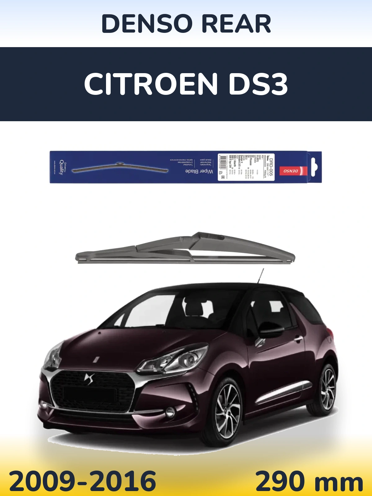 Zadní stěrač Denso Rear 290 mm pro Citroen DS3 2009-2016
