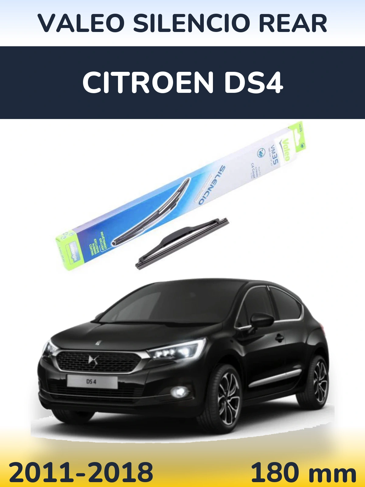 Zadní stěrač Valeo Silencio Rear 180 mm pro Citroen DS4 2011-2018