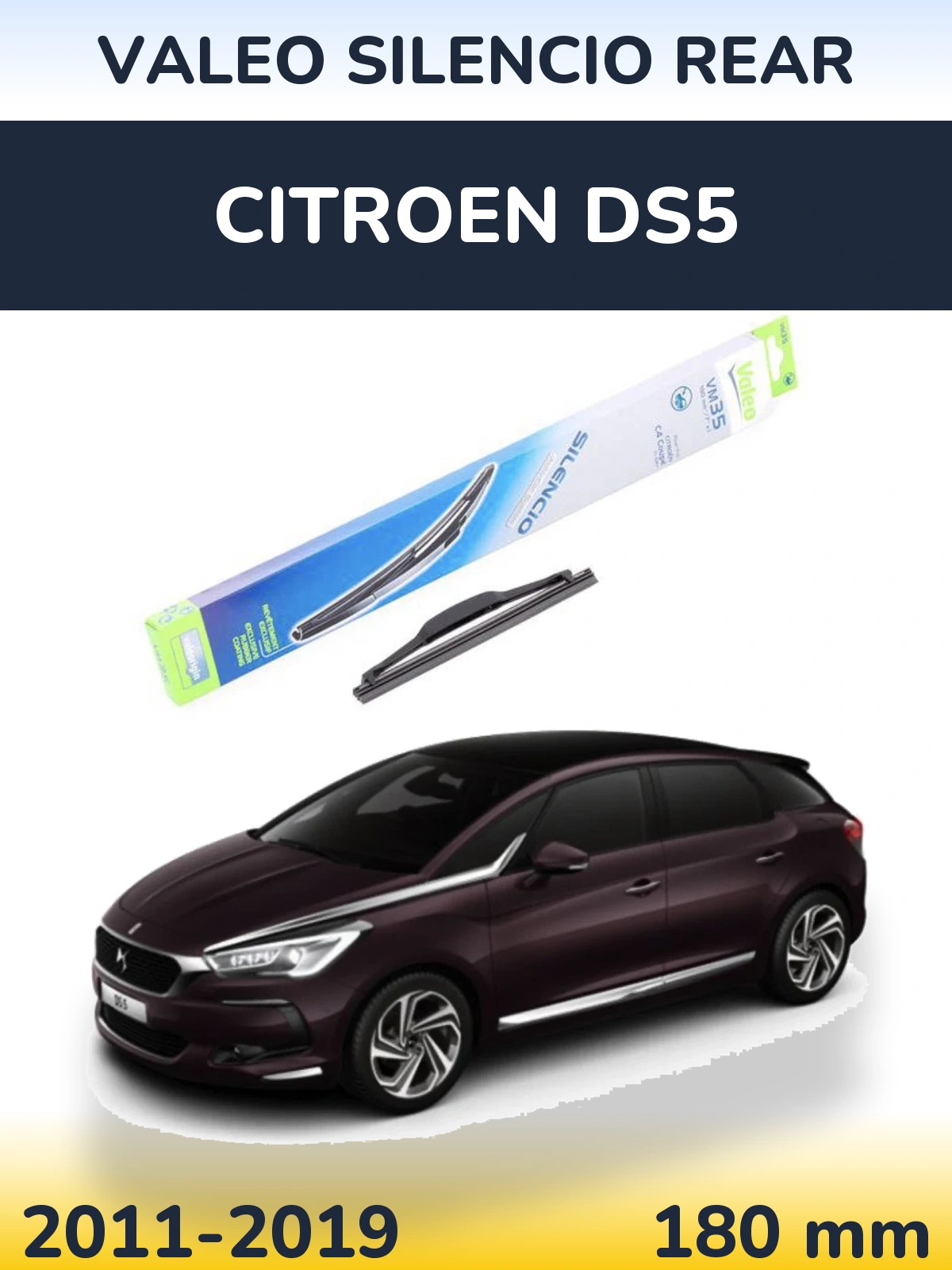 Zadní stěrač Valeo Silencio Rear 180 mm pro Citroen DS5 2011-2019