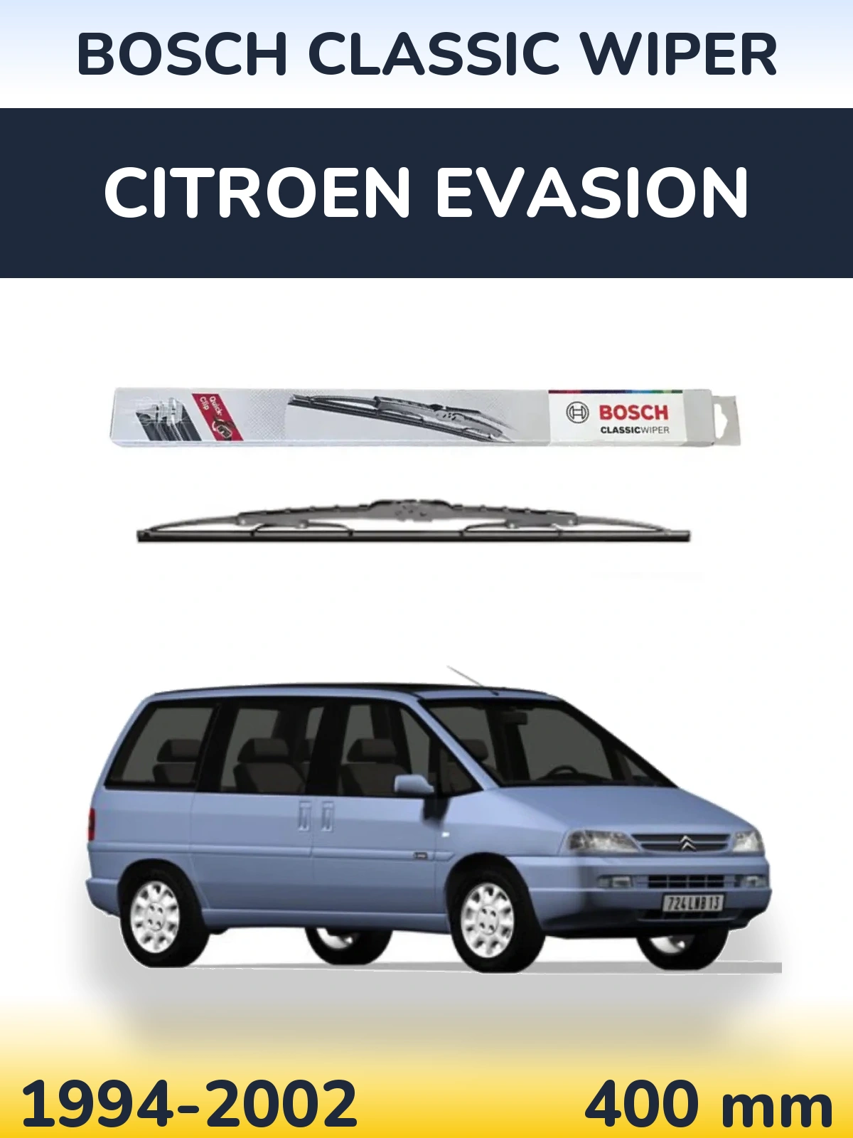 Zadní stěrač BOSCH Classic Wiper 400 mm pro Citroen Evasion 1994-2002