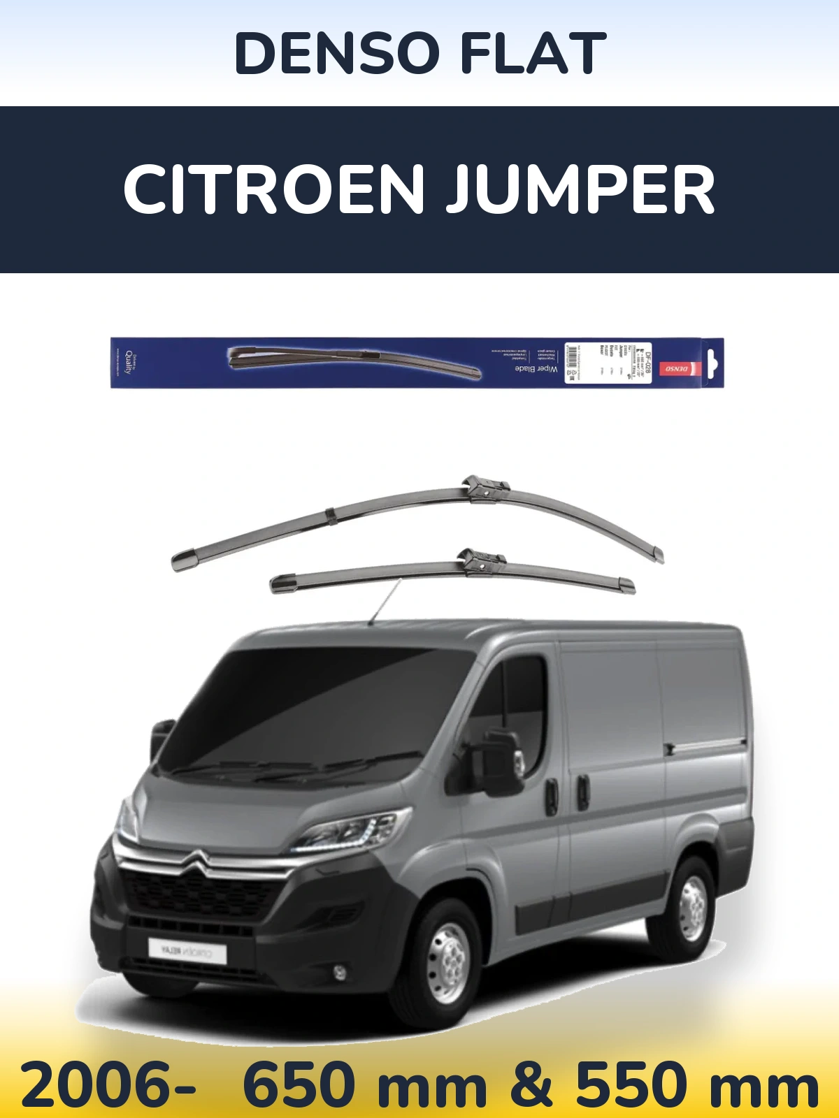 Sada předních stěračů Denso Flat 650 a 550 mm pro Citroen Jumper 2006-2026