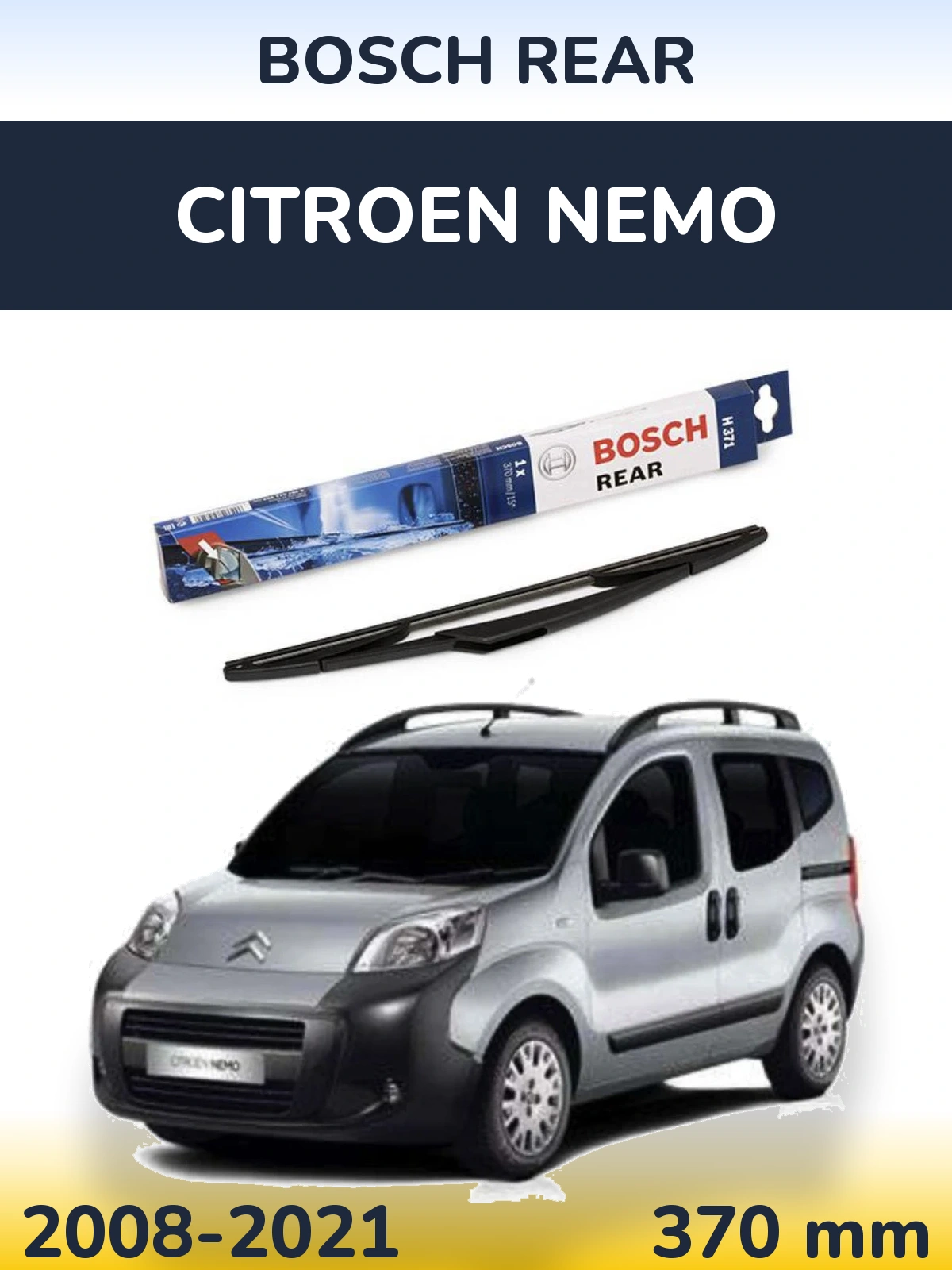 Zadní stěrač BOSCH Rear 370 mm pro Citroen Nemo 2008-2021