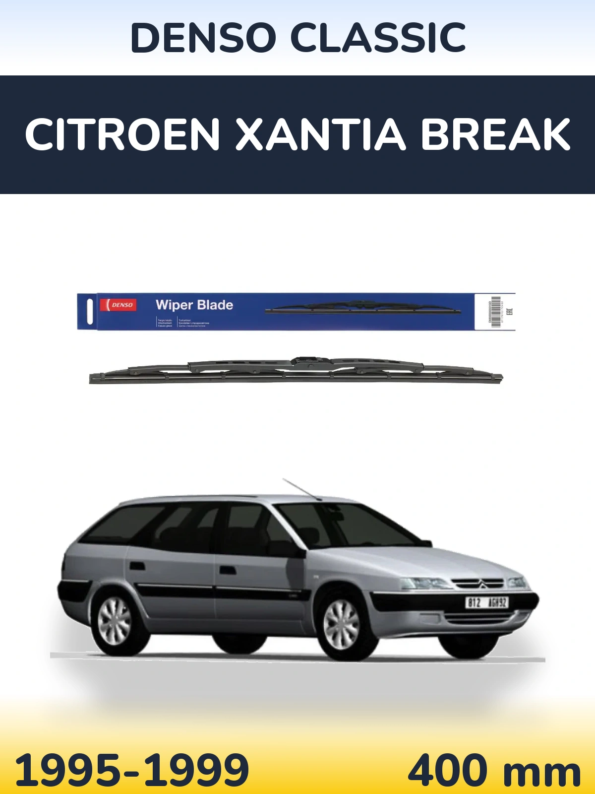 Задня щітка Denso Classic 400 мм для Citroen Xantia Break 1995-1999