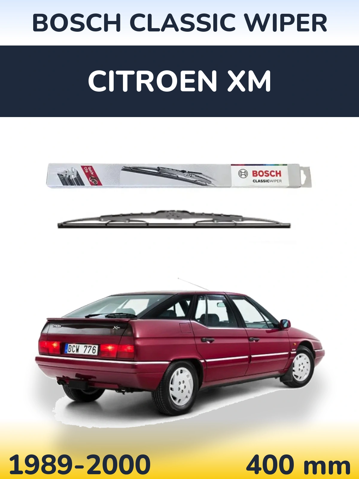 Zadní stěrač BOSCH Classic Wiper 400 mm pro Citroen XM 1989-2000