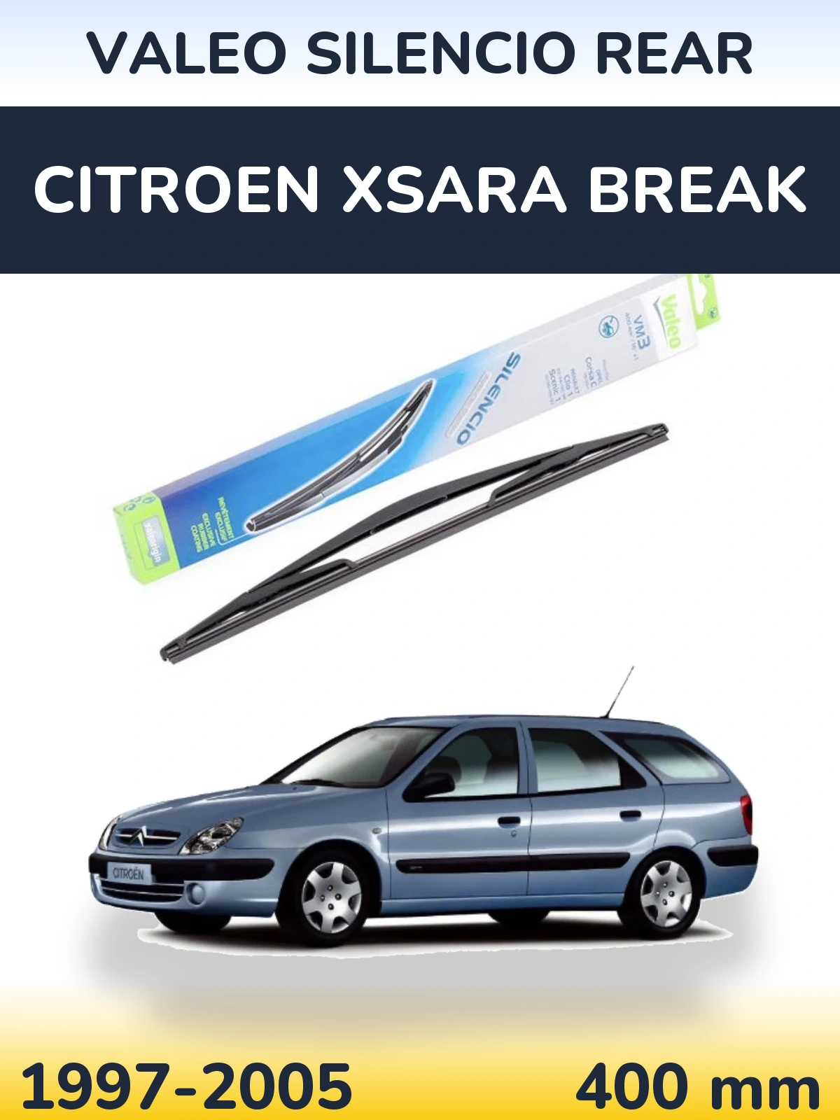 Zadní stěrač Valeo Silencio Rear 400 mm pro Citroen Xsara Break 1997-2005