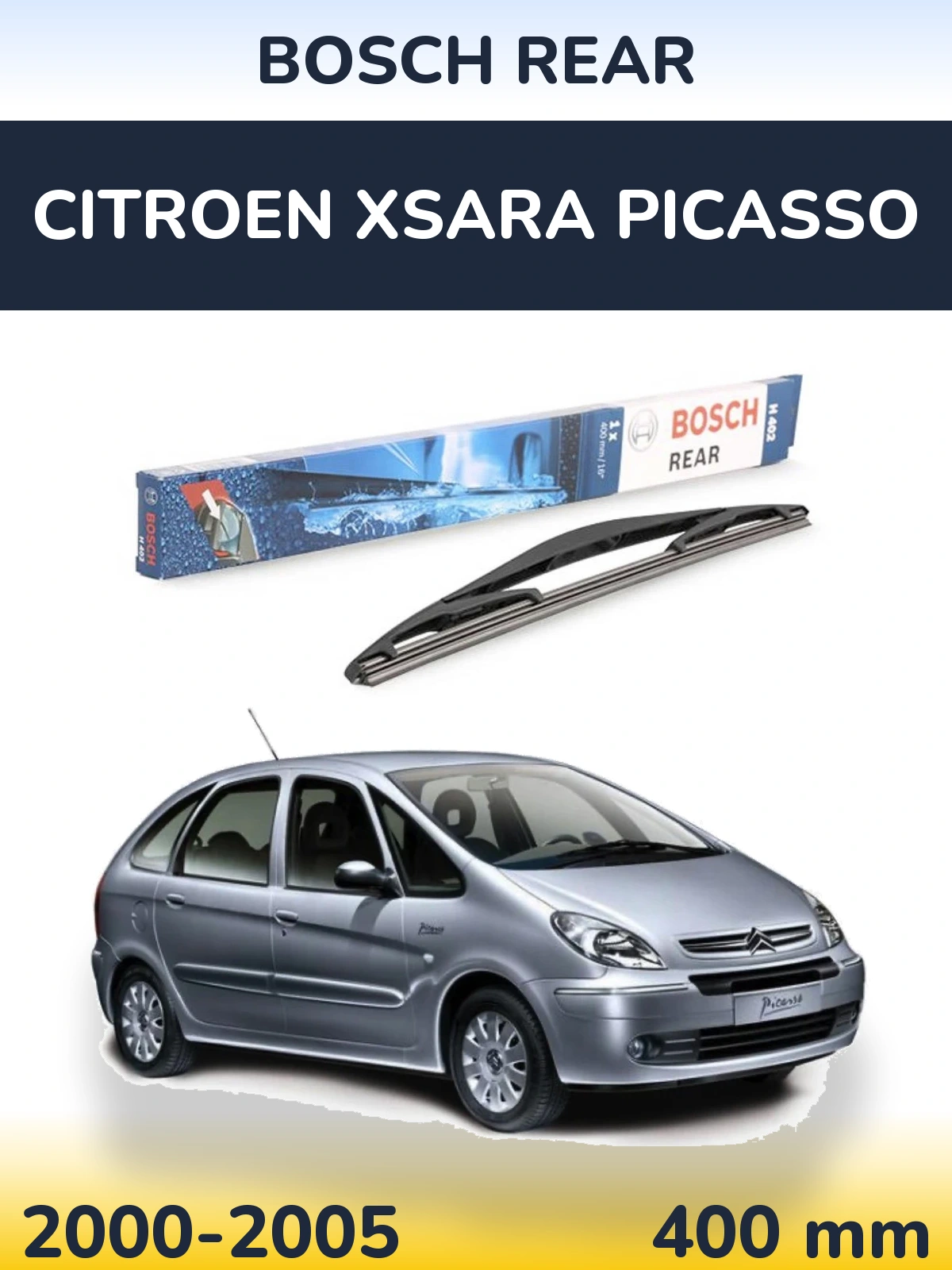 Zadní stěrač BOSCH Rear 400 mm pro Citroen Xsara Picasso 2000-2005