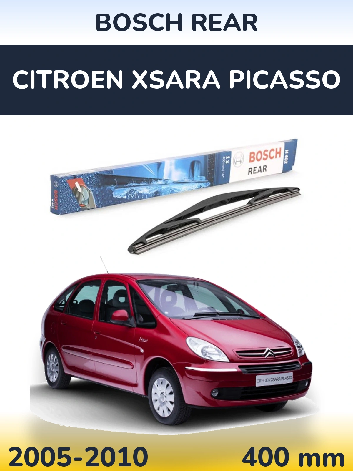Zadní stěrač BOSCH Rear 400 mm pro Citroen Xsara Picasso 2005-2010