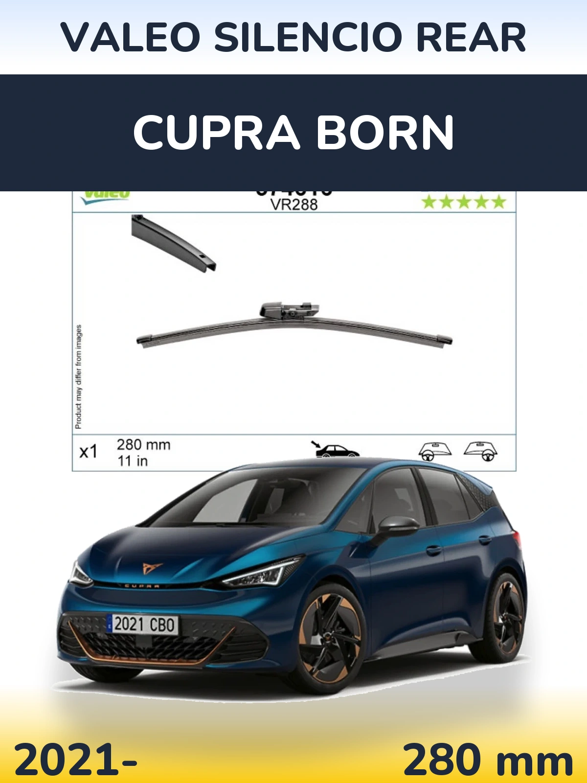 Zadní stěrač Valeo Silencio Rear 280 mm pro Cupra Born 2021-2026