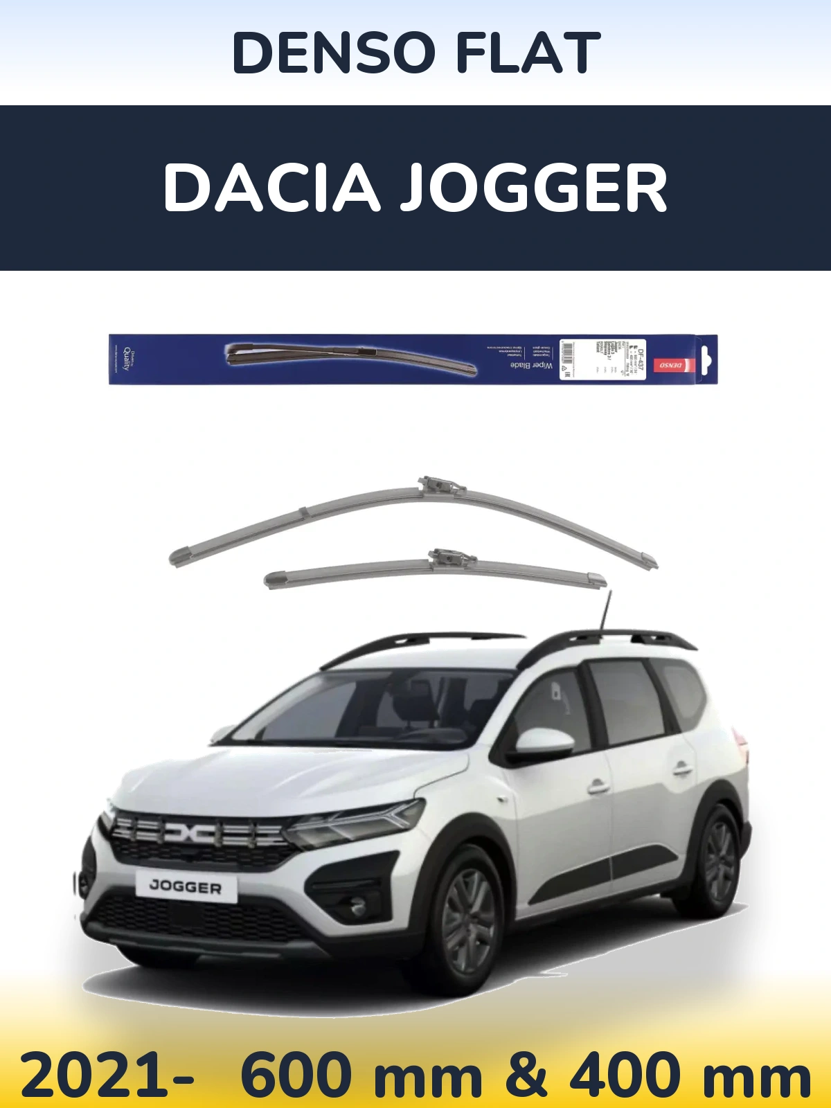 Комплект передніх щіток Denso Flat 600 & 400 мм для Dacia Jogger 2021-2026