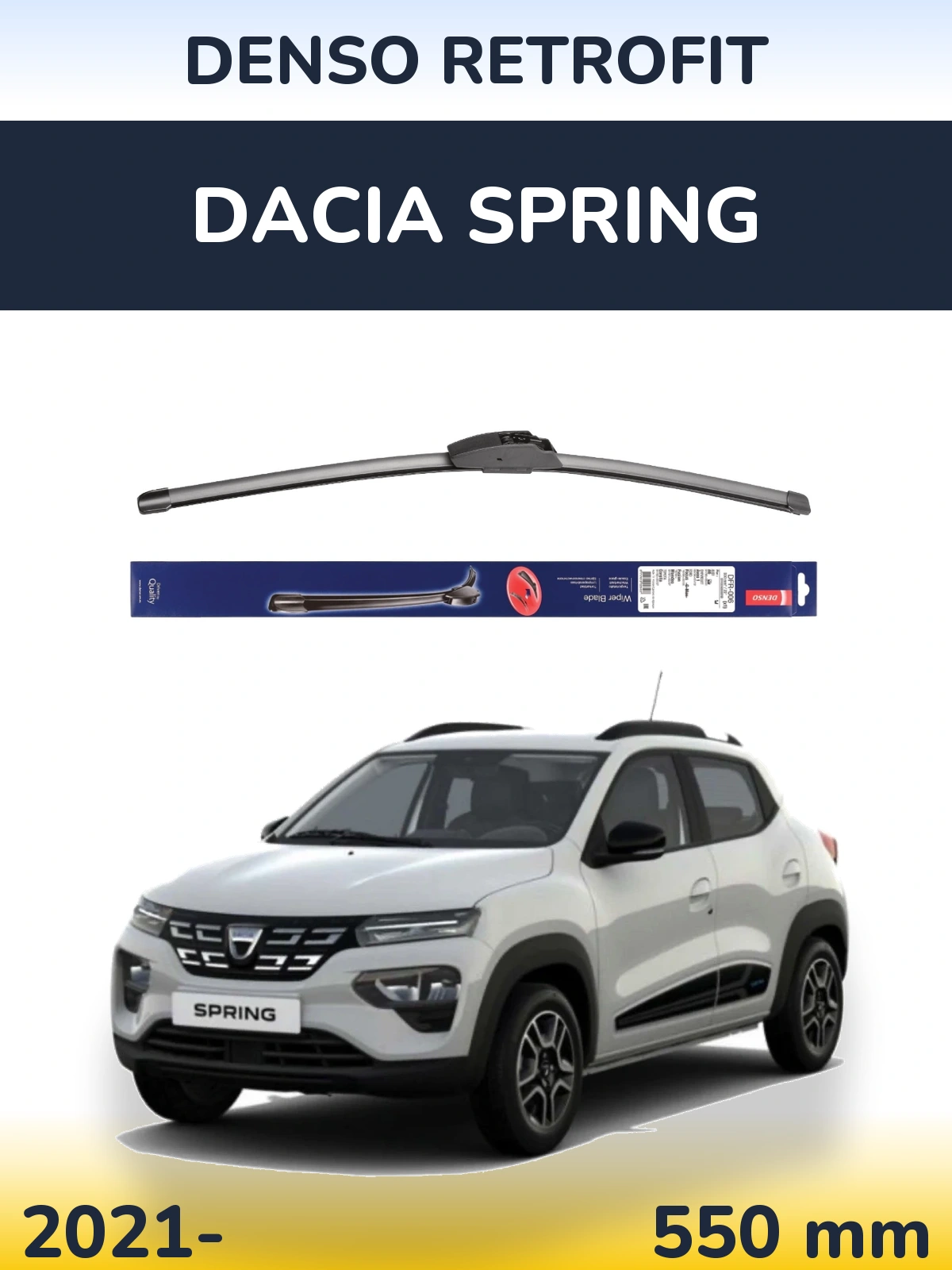Передня щітка Denso Retrofit 550 мм для Dacia Spring 2021-2026