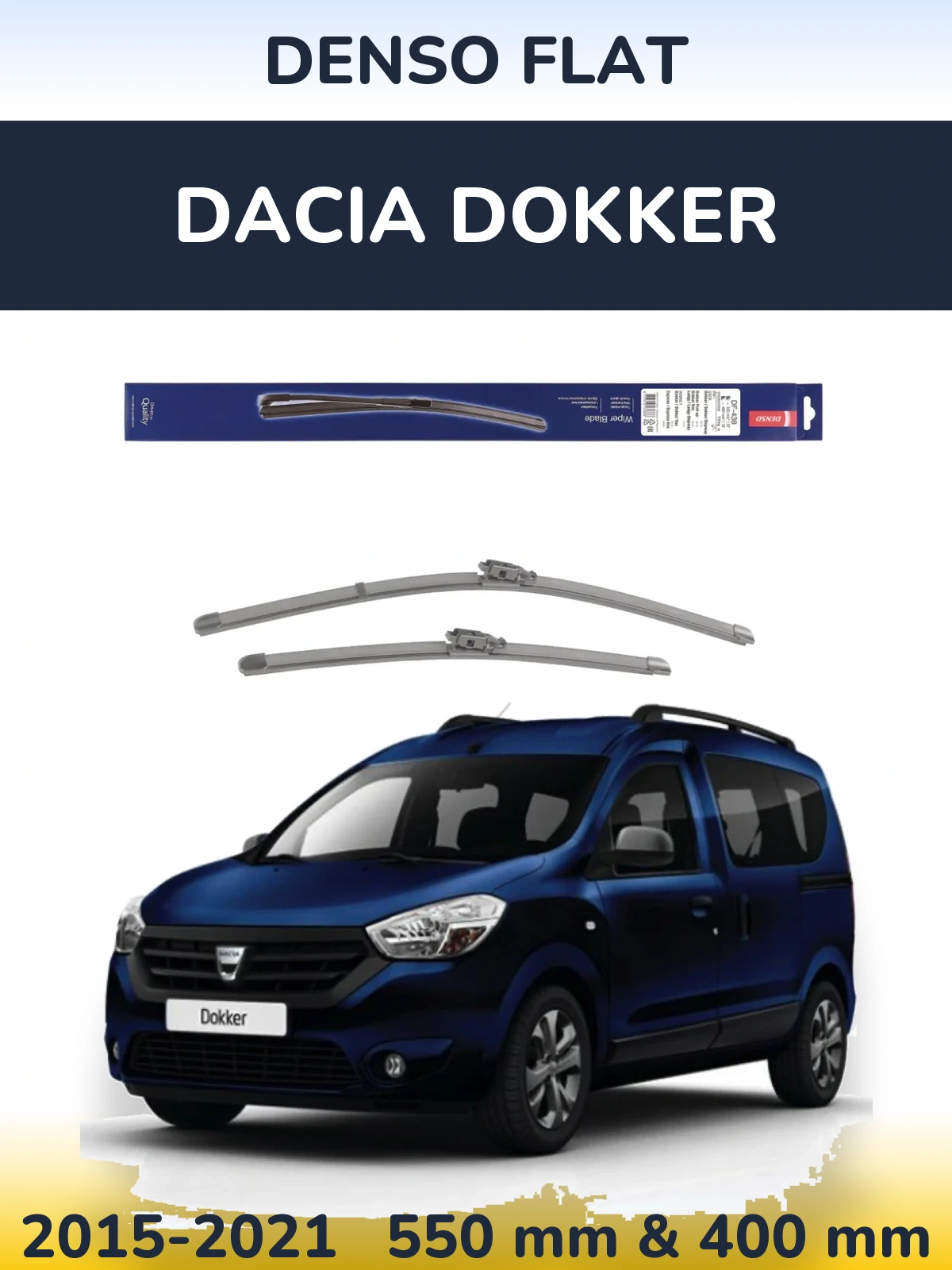 Sada předních stěračů Denso Flat 550 a 400 mm pro Dacia Dokker 2015-2021