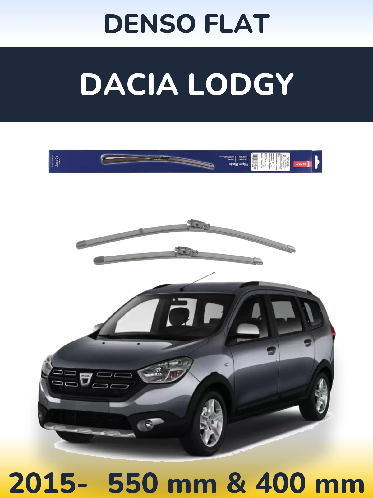 Комплект передніх щіток Denso Flat 550 & 400 мм для Dacia Lodgy 2015-2026