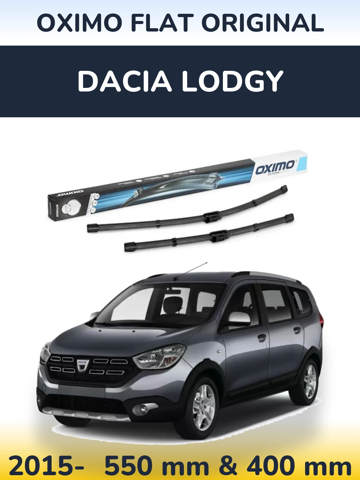 Sada předních stěračů Oximo Flat Original 550 a 400 mm pro Dacia Lodgy 2015-2026