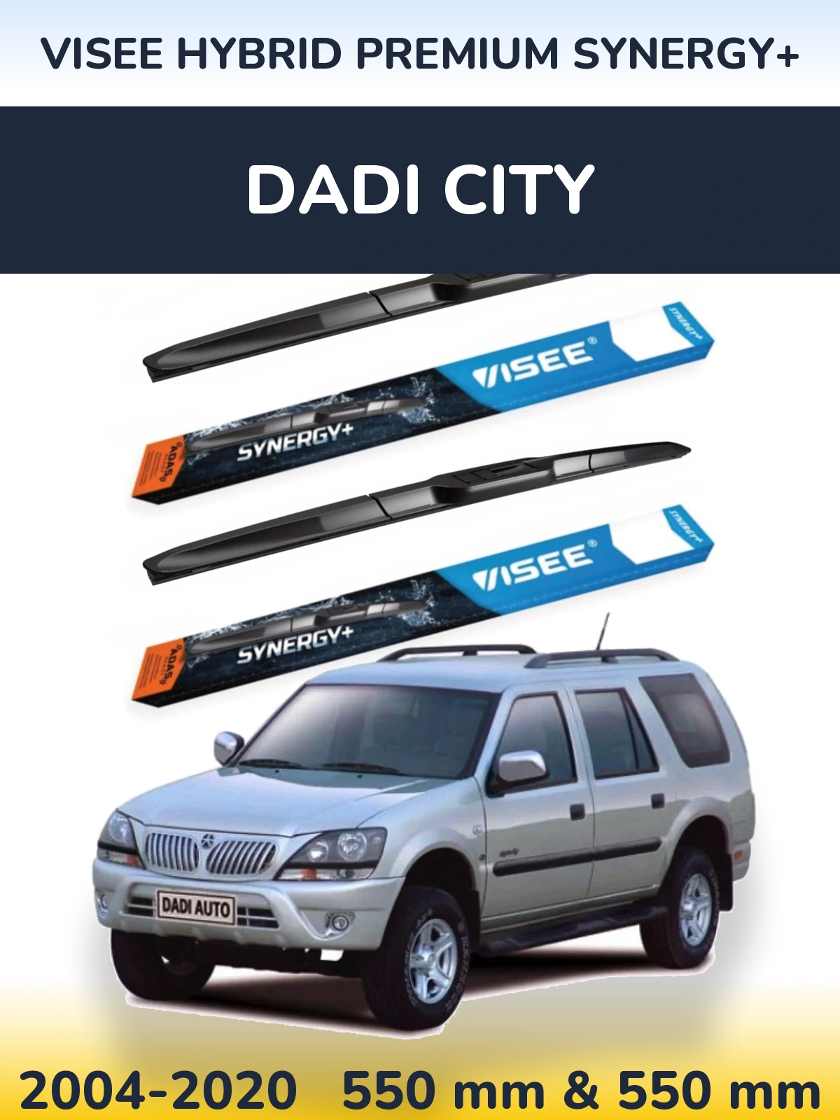 Sada předních stěračů VISEE HYBRID PREMIUM SYNERGY+ 550 a 550 mm pro Dadi City 2004-2020