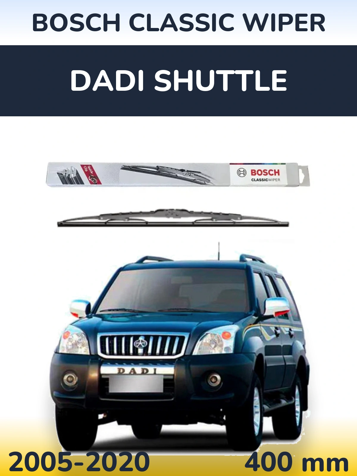 Zadní stěrač BOSCH Classic Wiper 400 mm pro Dadi Shuttle 2005-2020