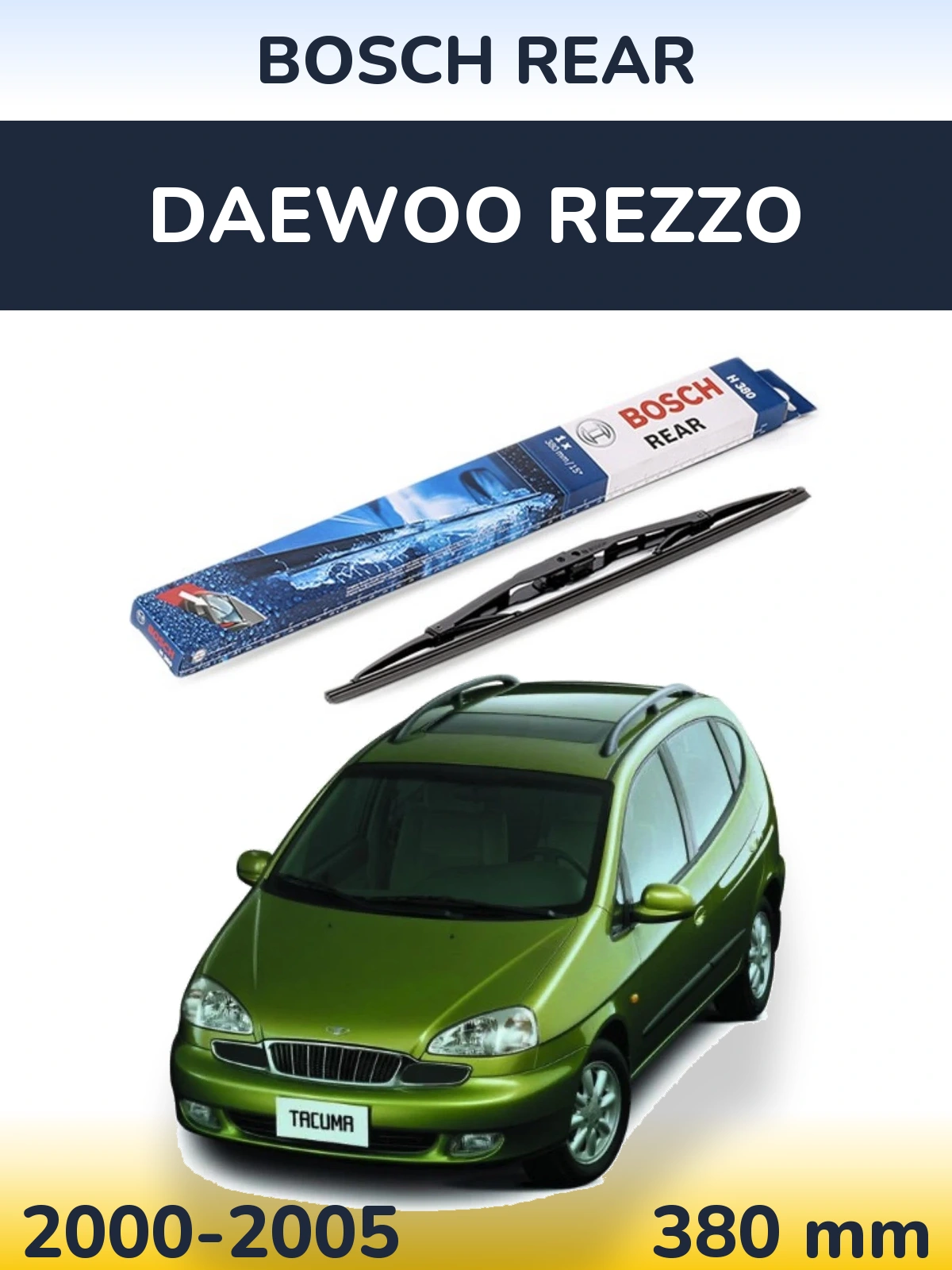 Zadní stěrač BOSCH Rear 380 mm pro Daewoo Rezzo 2000-2005