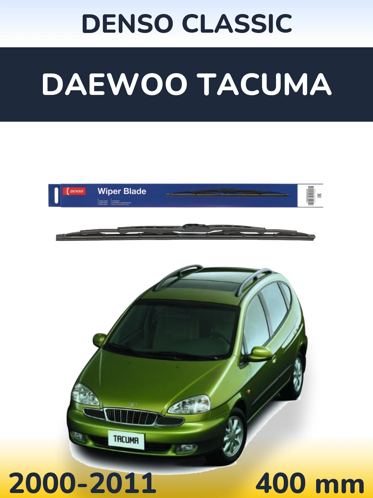 Rear wiper blade Denso Classic 400 mm for Daewoo Tacuma 2000-2011