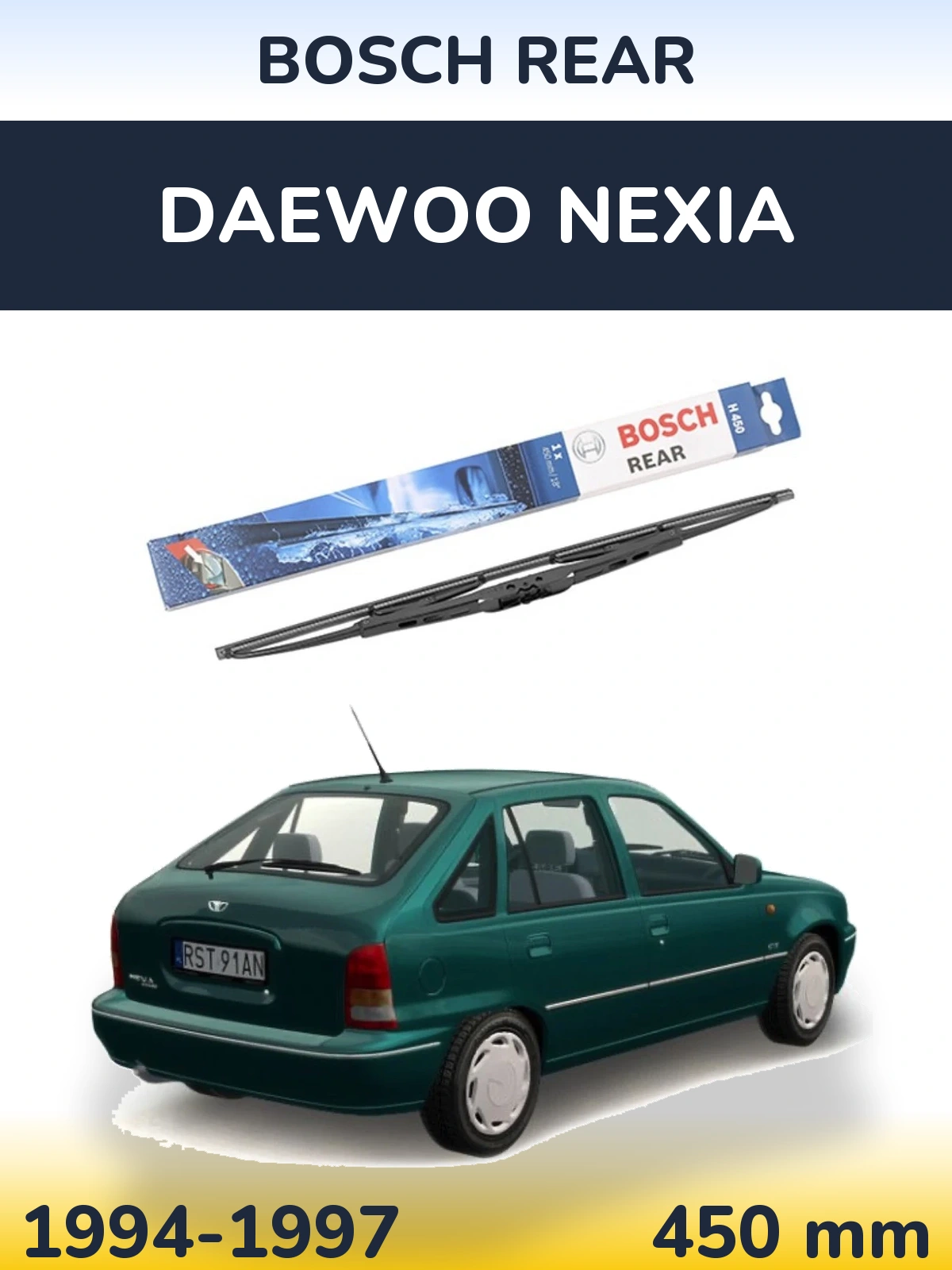 Zadní stěrač BOSCH Rear 450 mm pro Daewoo Nexia 1994-1997