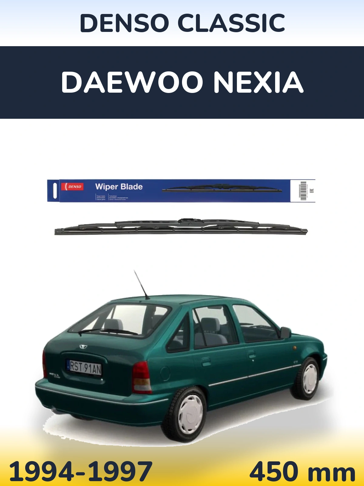 Zadní stěrač Denso Classic 450 mm pro Daewoo Nexia 1994-1997