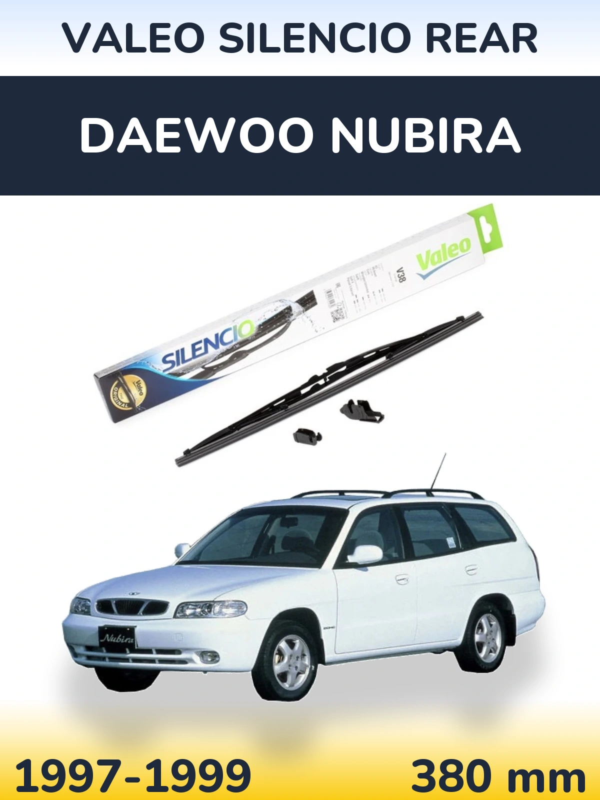 Задня щітка Valeo Silencio Rear 380 мм для Daewoo Nubira 1997-1999