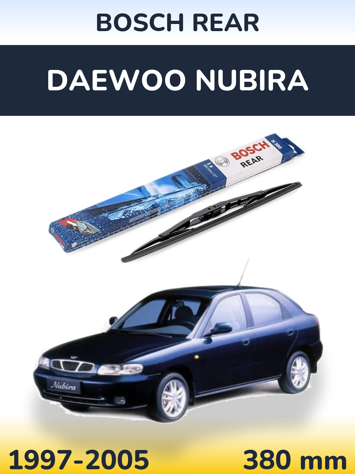 Zadní stěrač BOSCH Rear 380 mm pro Daewoo Nubira 1997-2005