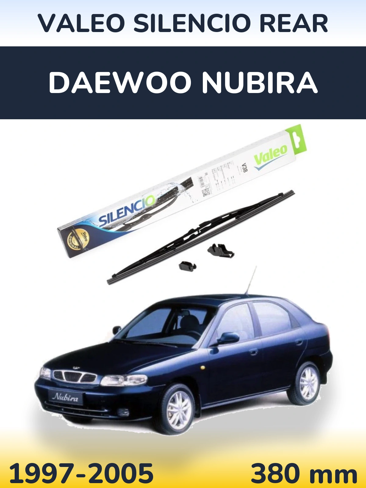 Zadní stěrač Valeo Silencio Rear 380 mm pro Daewoo Nubira 1997-2005