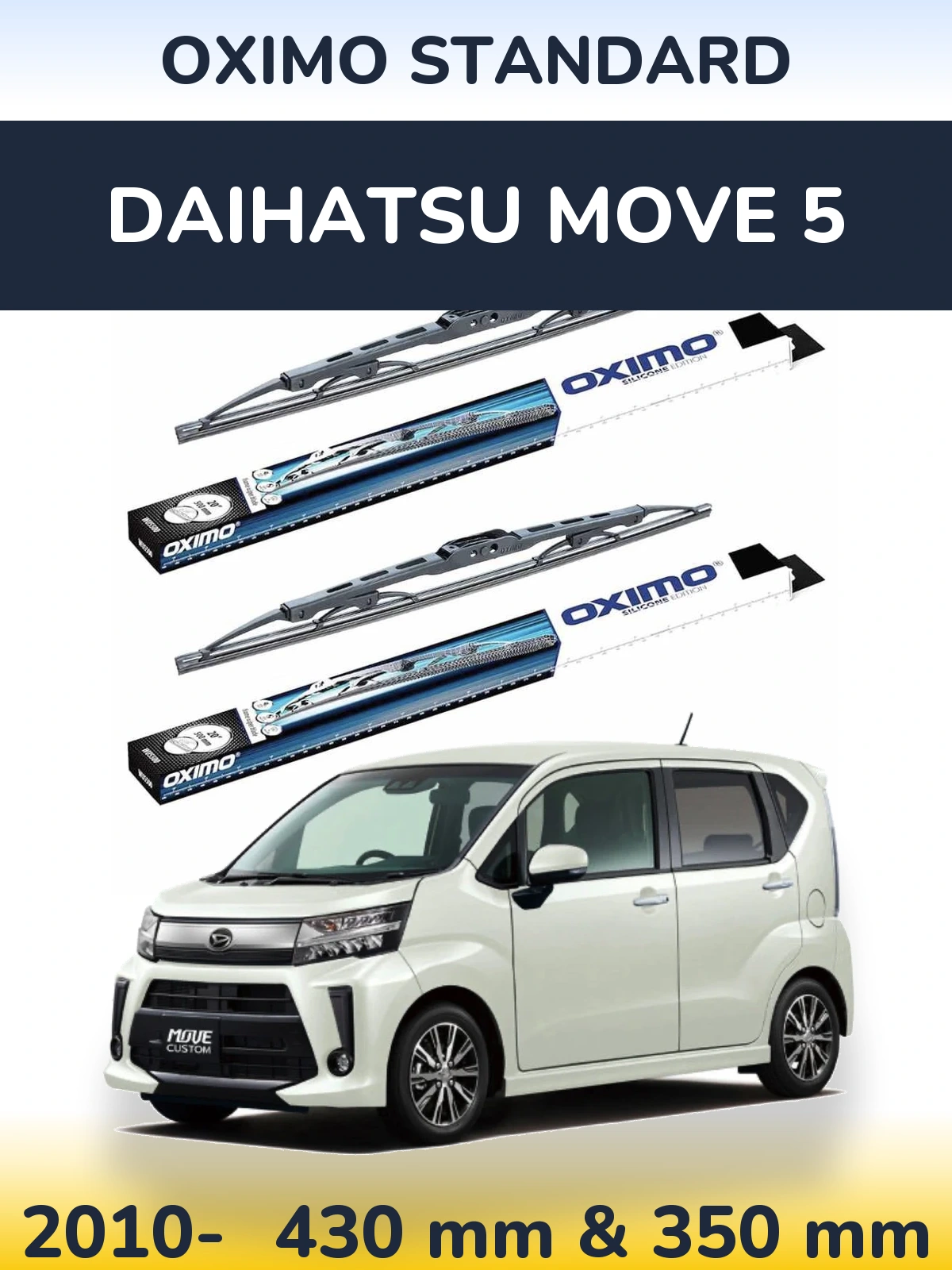 Sada předních stěračů Oximo Standard 425 a 350 mm pro Daihatsu Move 5 2010-2026