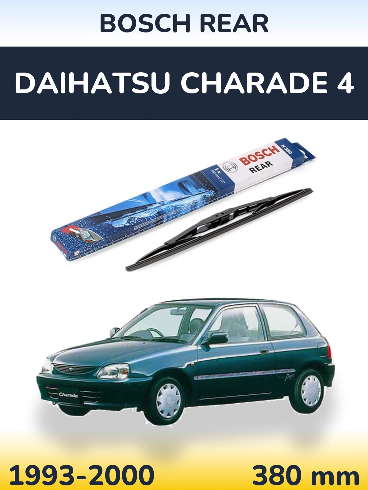 Zadní stěrač BOSCH Rear 380 mm pro Daihatsu Charade 4 1993-2000