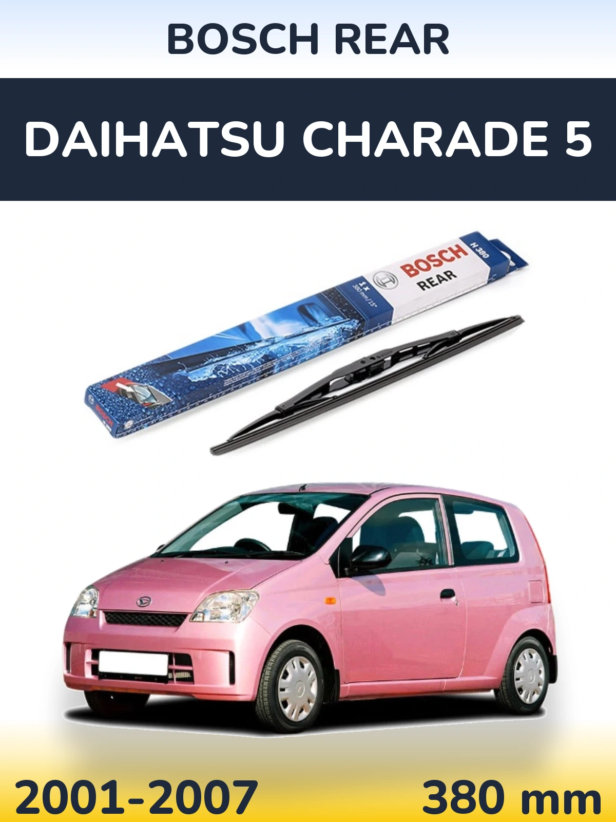 Zadní stěrač BOSCH Rear 380 mm pro Daihatsu Charade 5 2001-2007