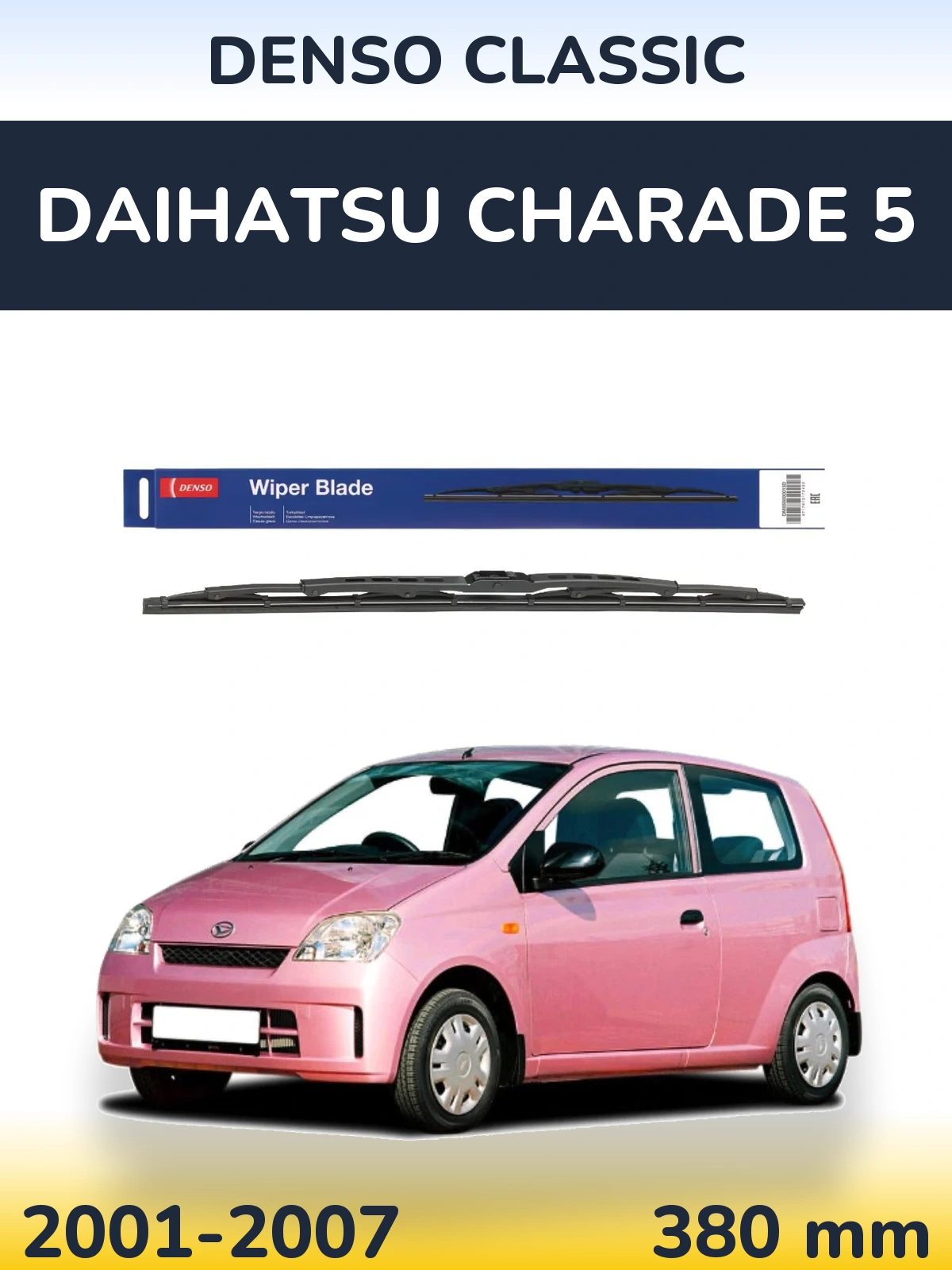 Zadní stěrač Denso Classic 380 mm pro Daihatsu Charade 5 2001-2007