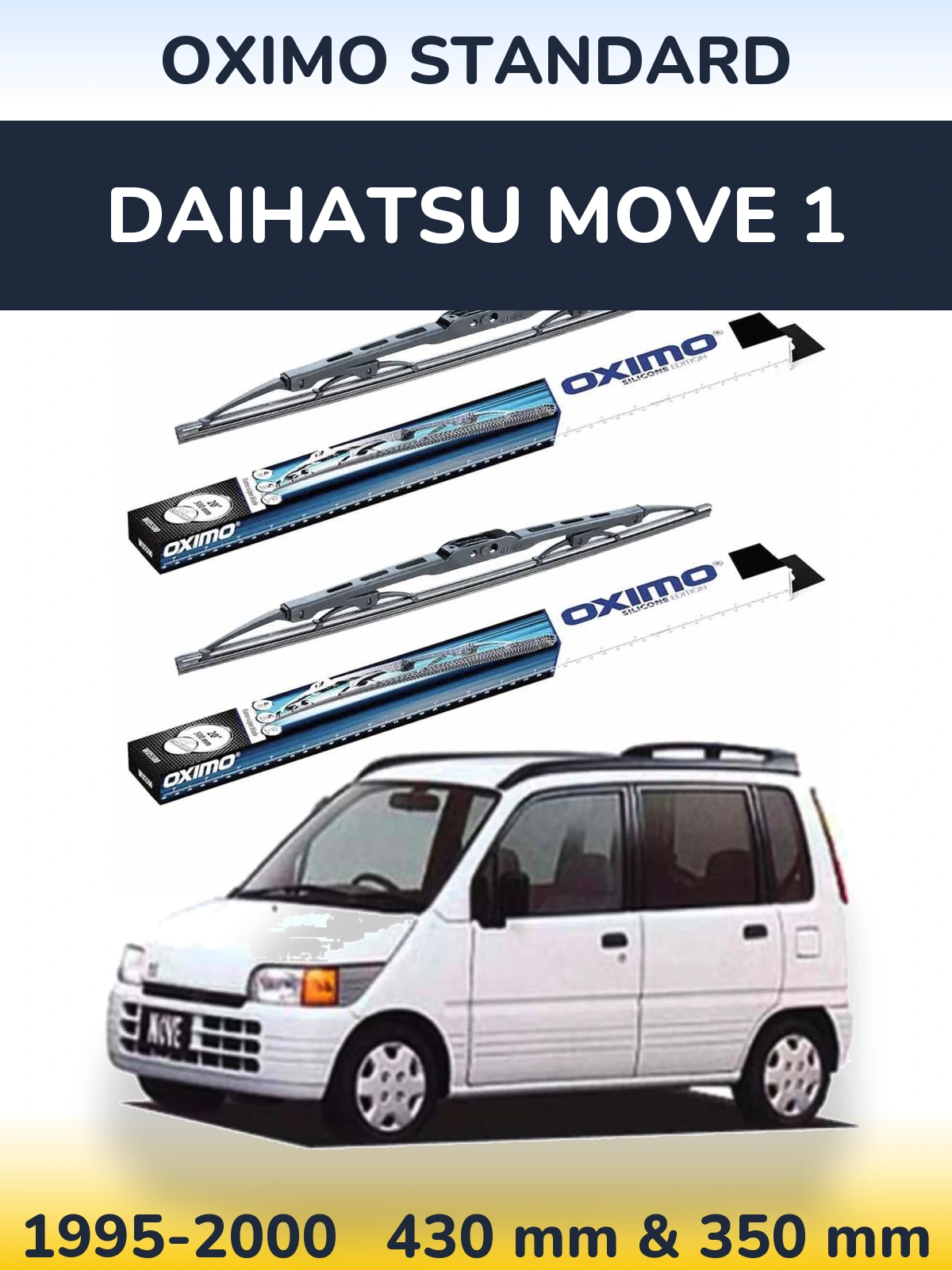 Sada předních stěračů Oximo Standard 425 a 350 mm pro Daihatsu Move 1 1995-2000