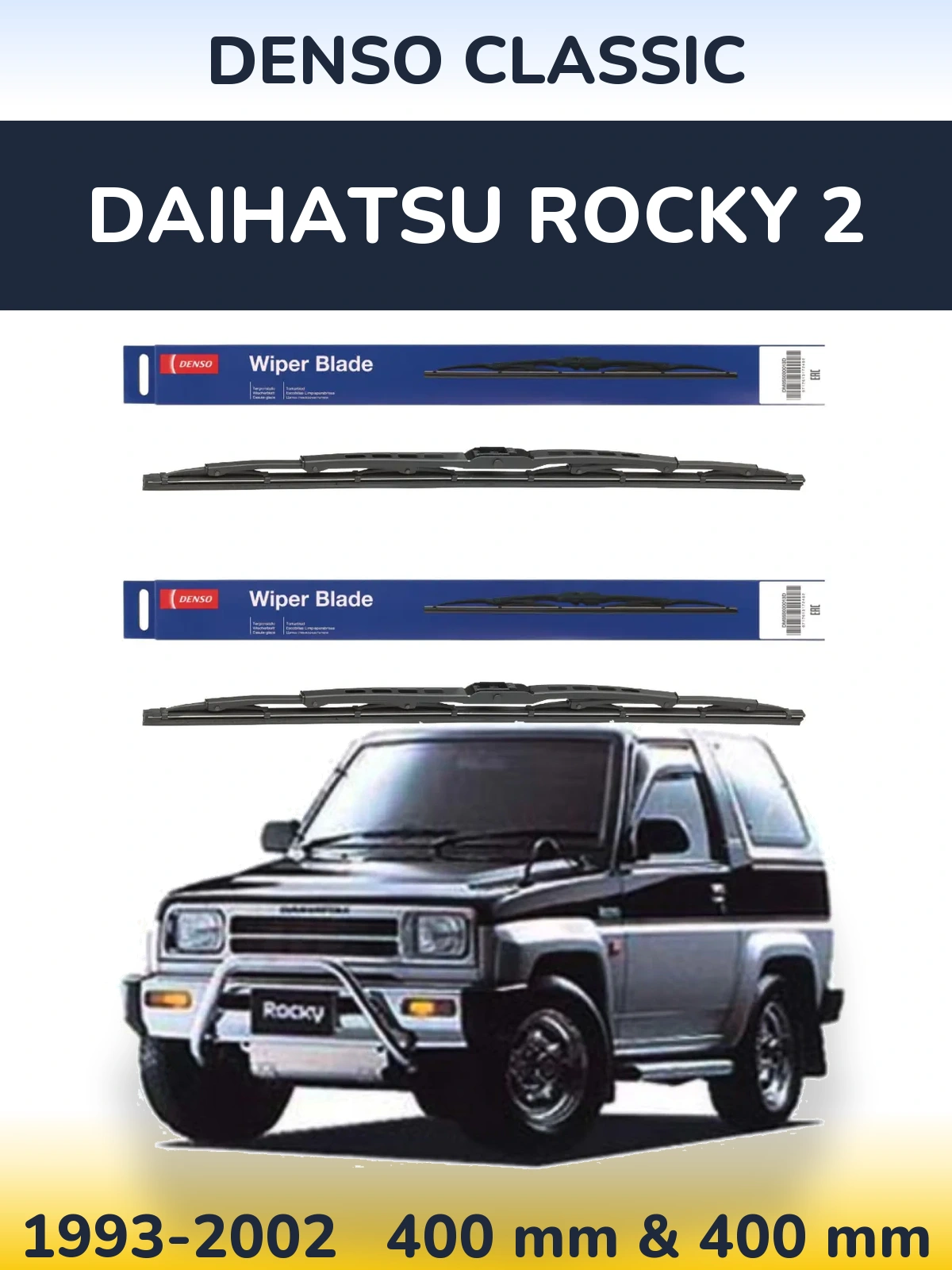 Sada předních stěračů Denso Classic 400 a 400 mm pro Daihatsu Rocky 2 1993-2002