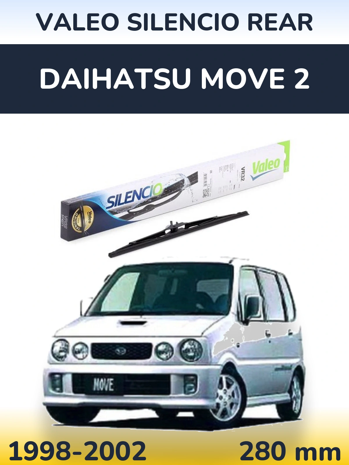 Zadní stěrač Valeo Silencio Rear 280 mm pro Daihatsu Move 2 1998-2002