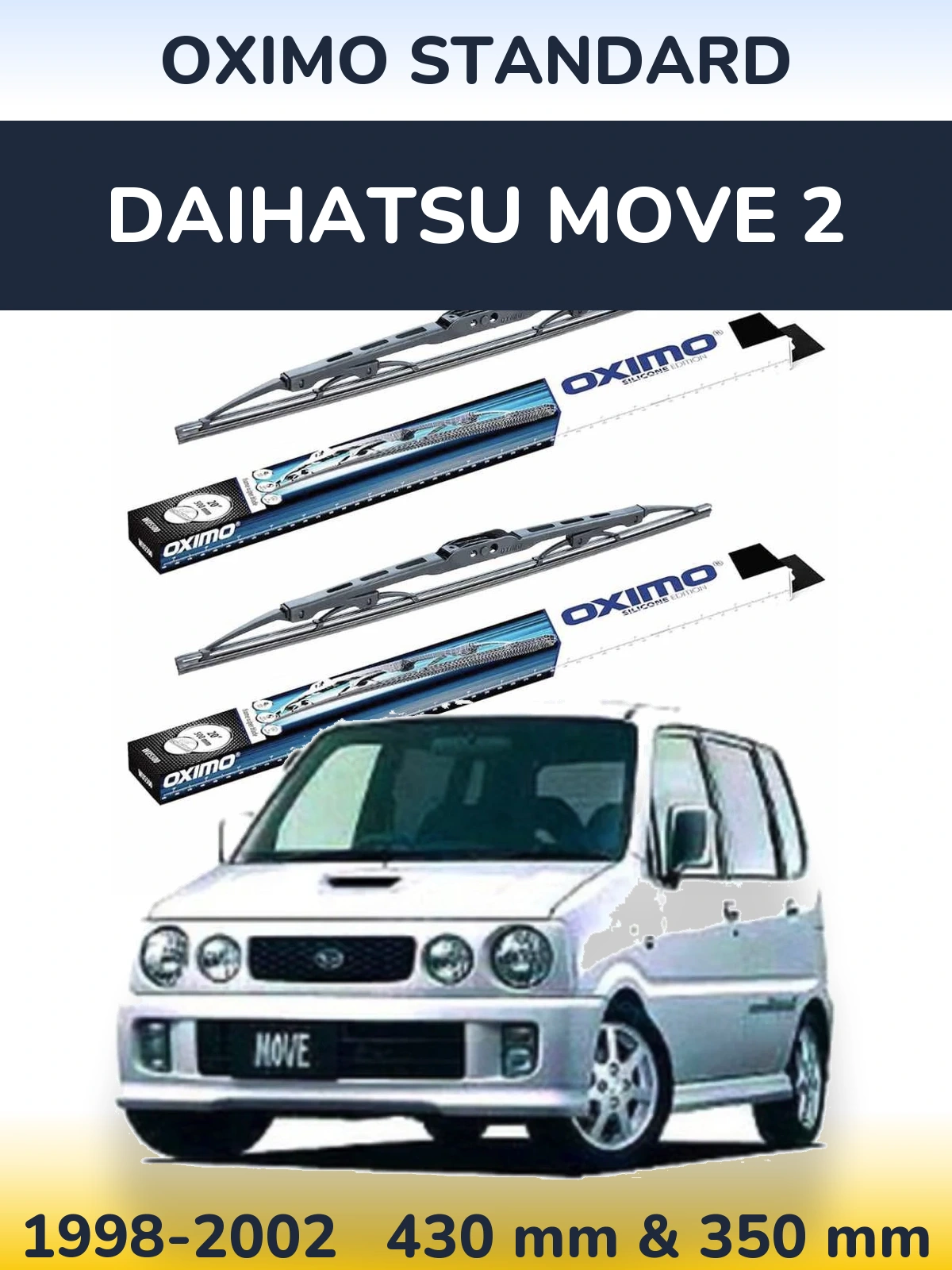 Sada předních stěračů Oximo Standard 425 a 350 mm pro Daihatsu Move 2 1998-2002