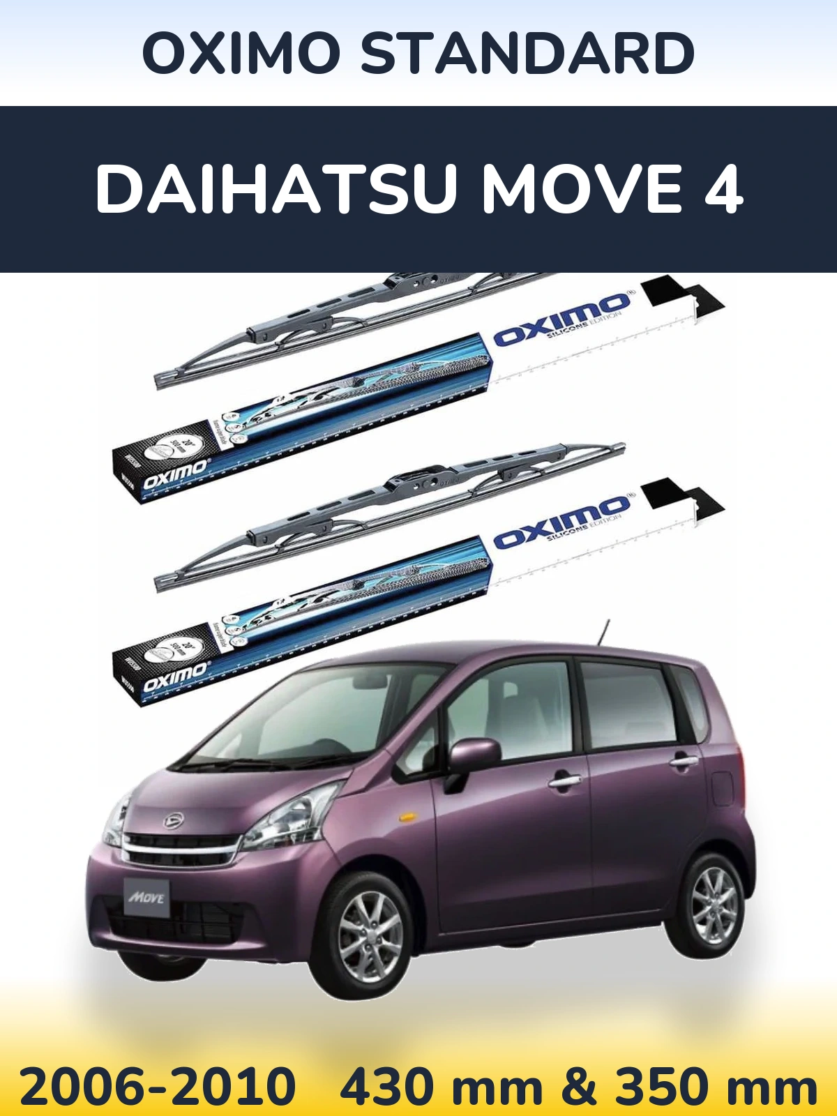 Sada předních stěračů Oximo Standard 425 a 350 mm pro Daihatsu Move 4 2006-2010