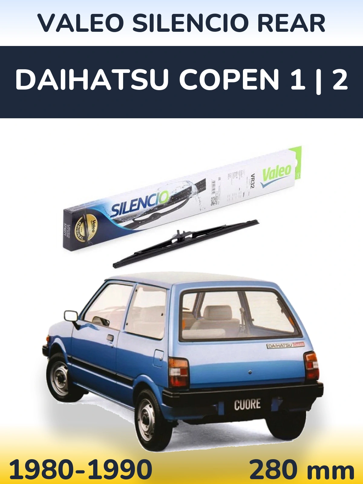 Zadní stěrač Valeo Silencio Rear 280 mm pro Daihatsu Copen 1 | 2 1980-1990