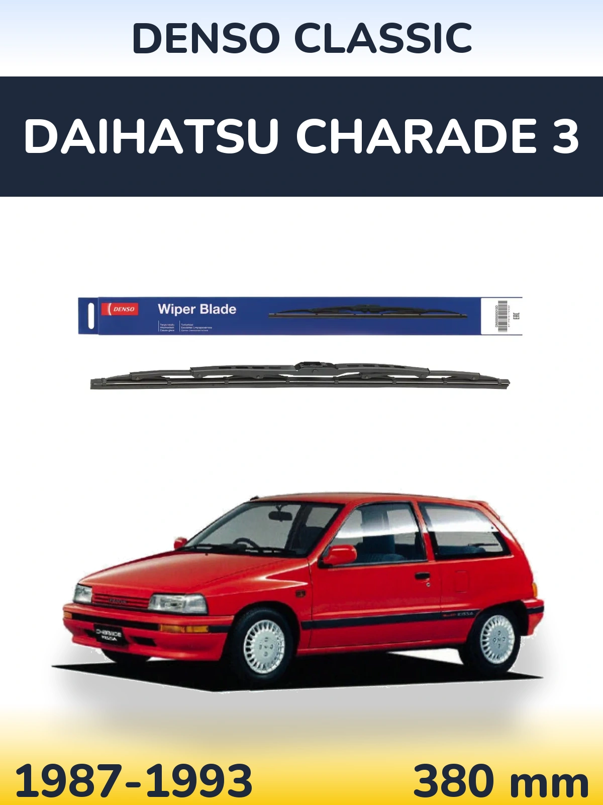 Zadní stěrač Denso Classic 380 mm pro Daihatsu Charade 3 1987-1993