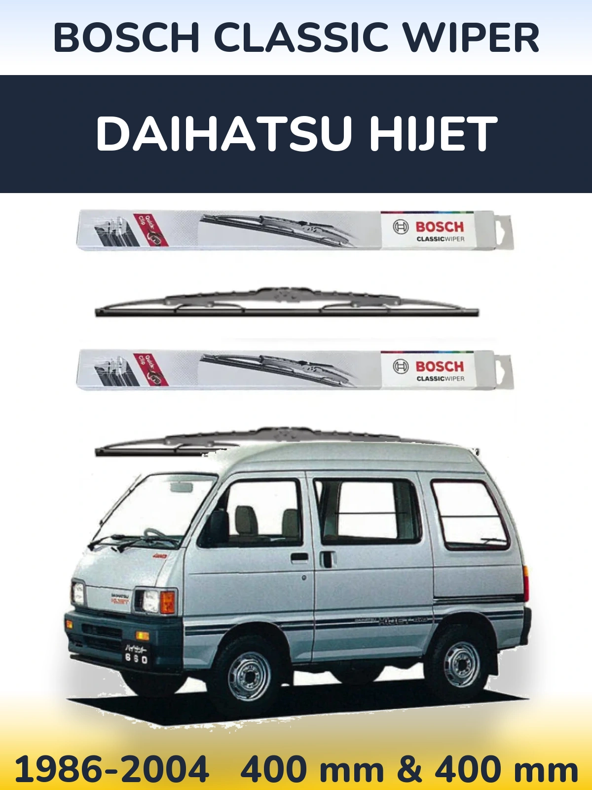 Sada předních stěračů BOSCH Classic Wiper 400 a 400 mm pro Daihatsu HiJet 1986-2004