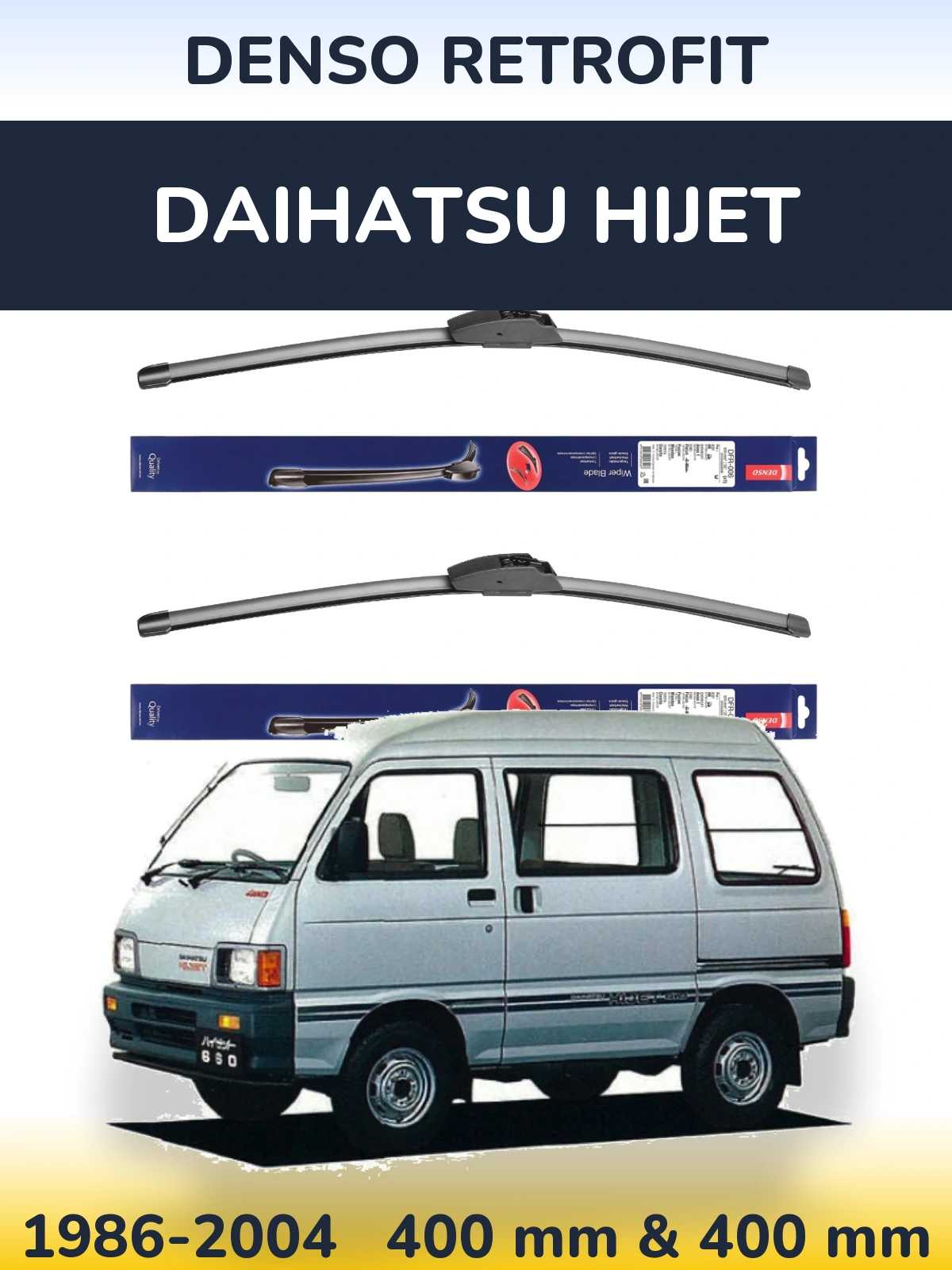 Sada předních stěračů Denso Retrofit 400 a 400 mm pro Daihatsu HiJet 1986-2004
