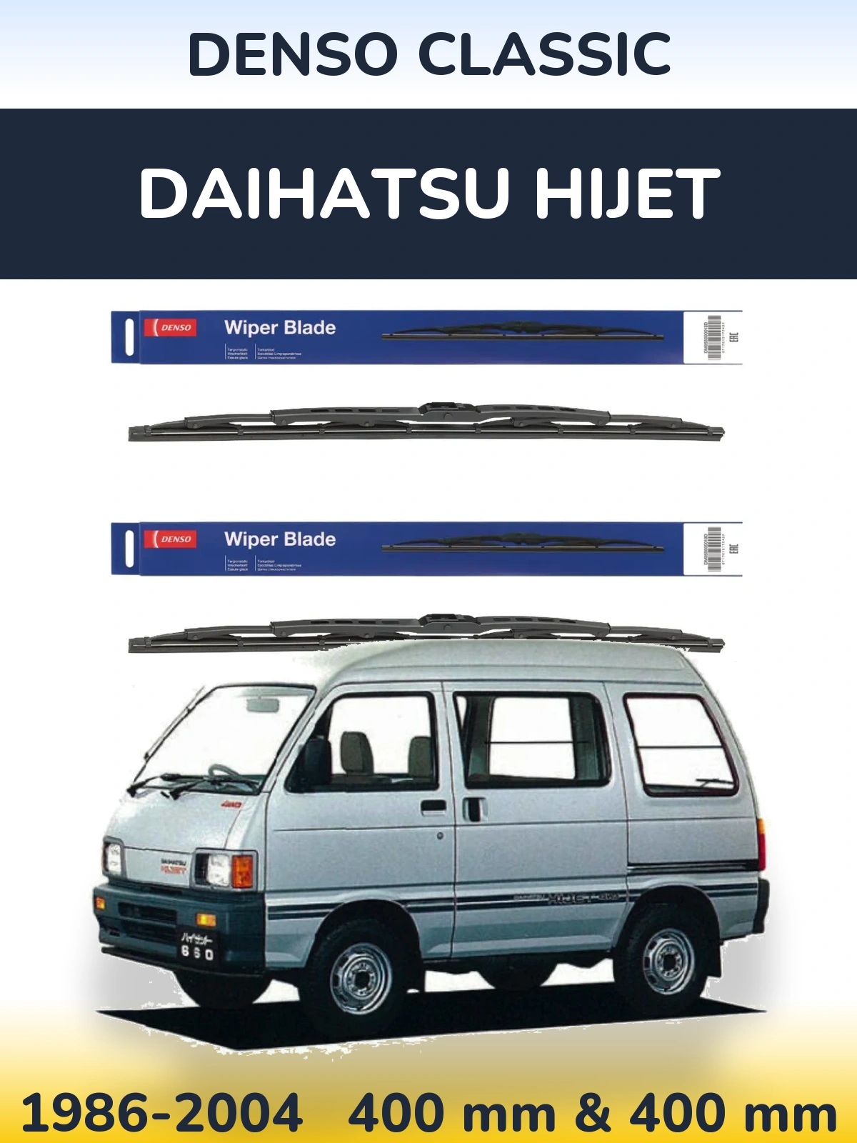 Sada předních stěračů Denso Classic 400 a 400 mm pro Daihatsu HiJet 1986-2004