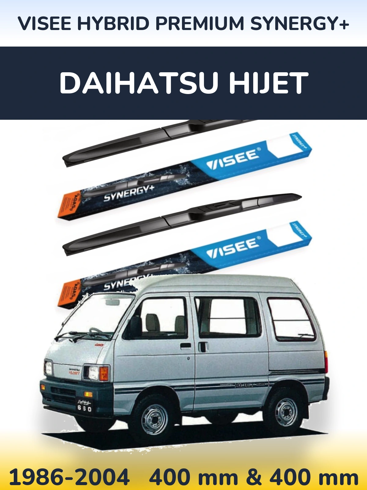 Sada předních stěračů VISEE HYBRID PREMIUM SYNERGY+ 400 a 400 mm pro Daihatsu HiJet 1986-2004