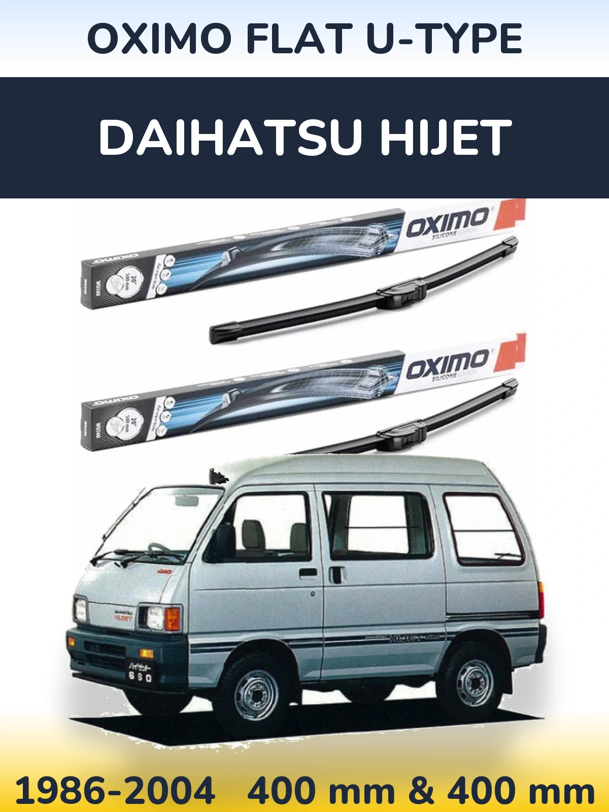 Sada předních stěračů Oximo Flat U-type 400 a 400 mm pro Daihatsu HiJet 1986-2004